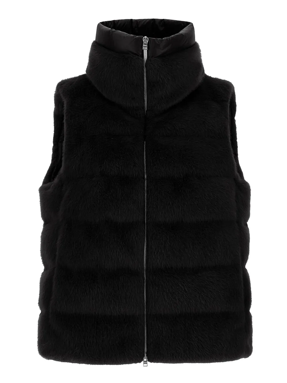 GILET IN ECO-PELLICCIA IMBOTTITO E TRAPUNTATO