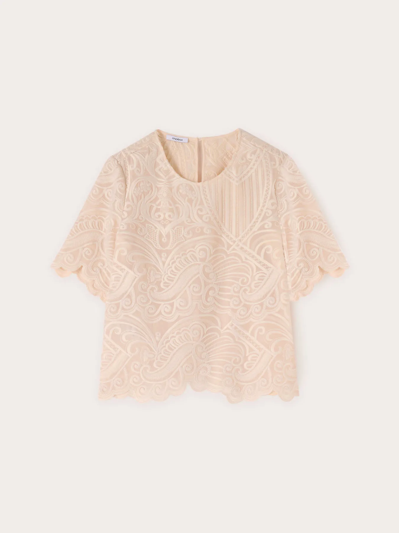 Blusa in organza ricamata