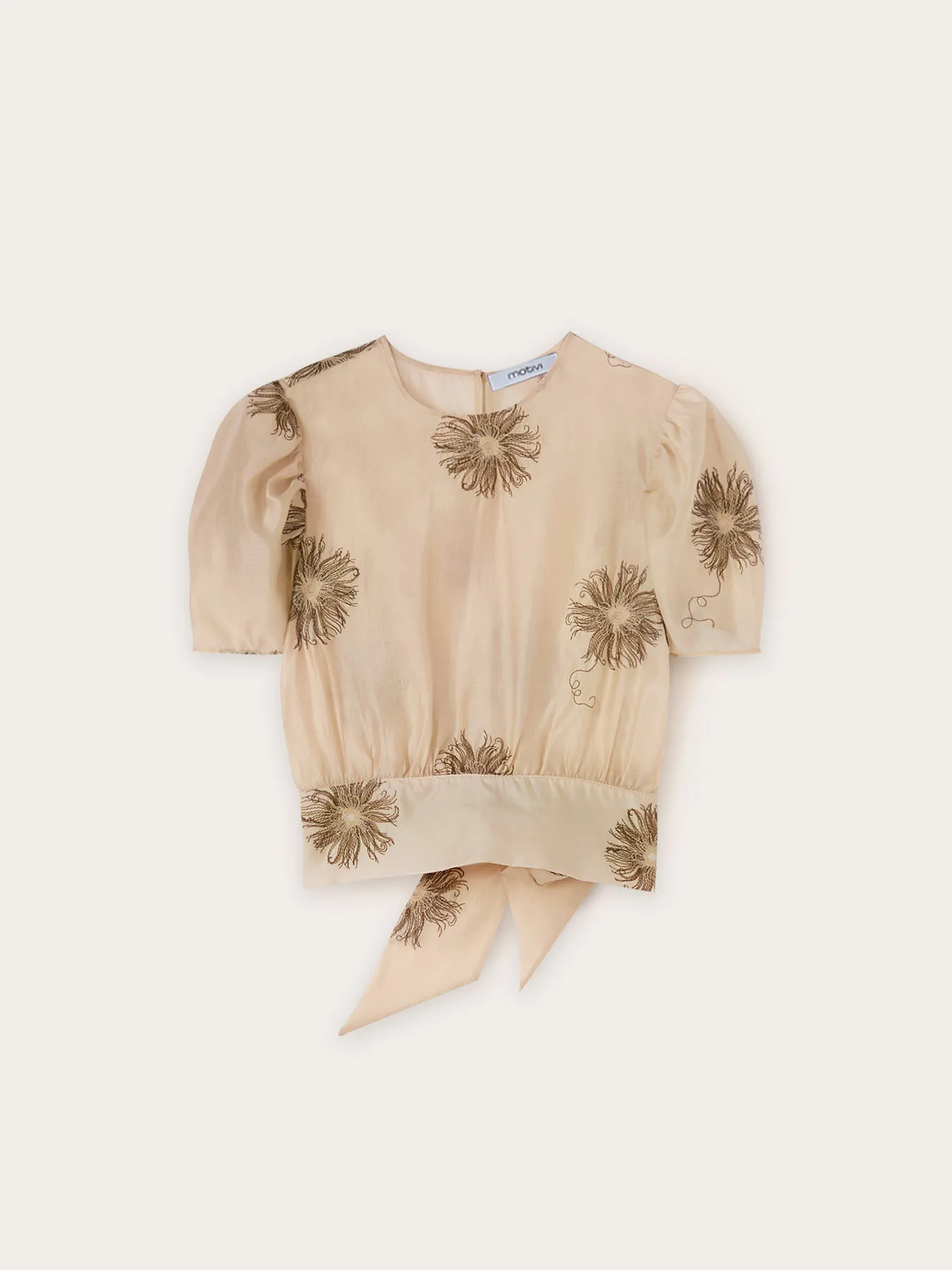 Blusa ricamata con maniche a palloncino