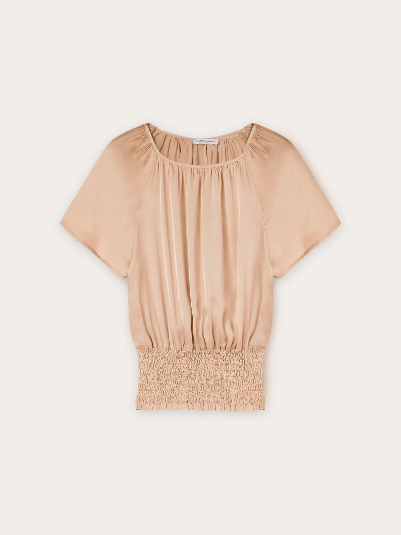 Blusa in raso con apertura posteriore