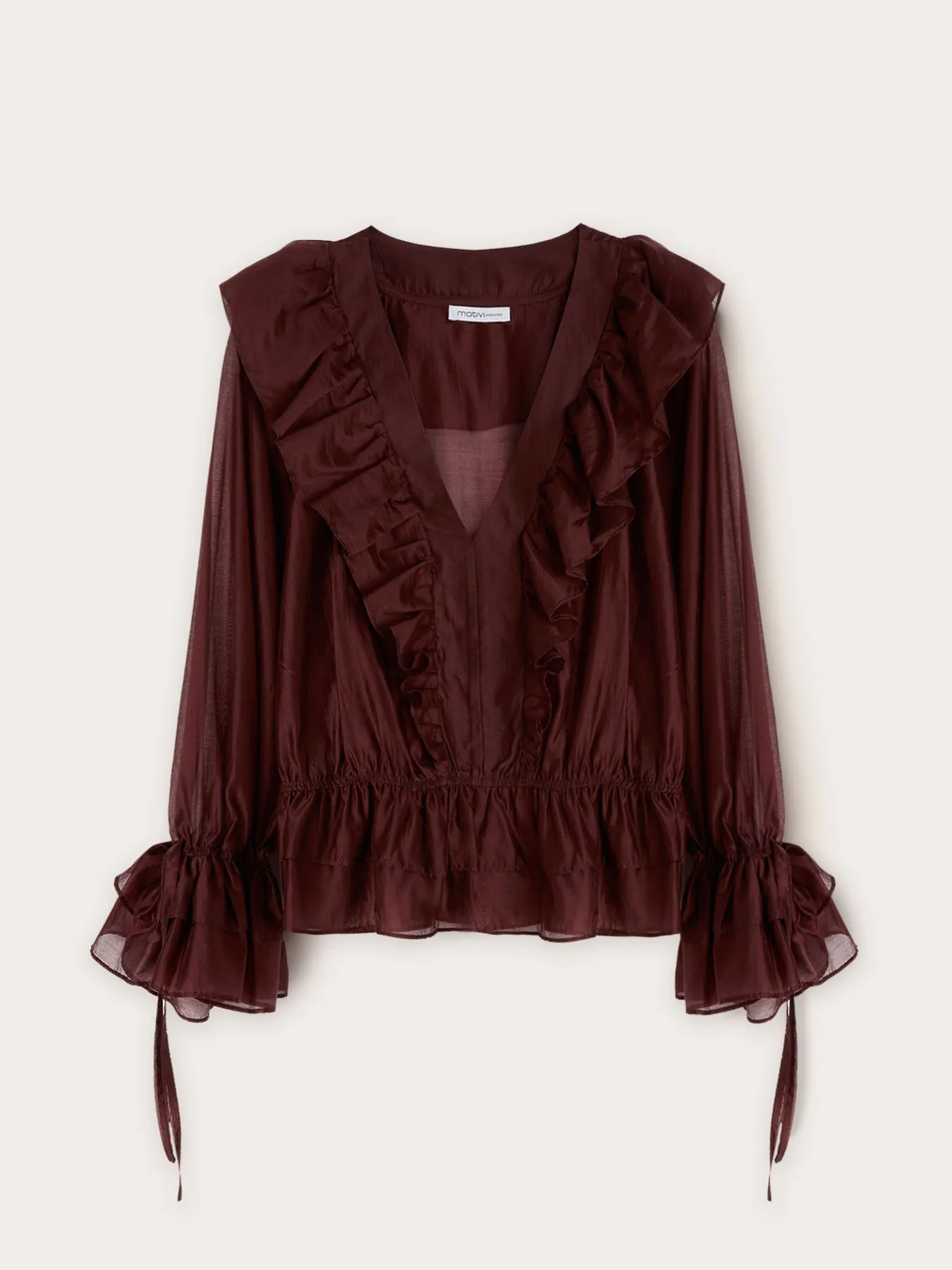 Blusa in voile con volants