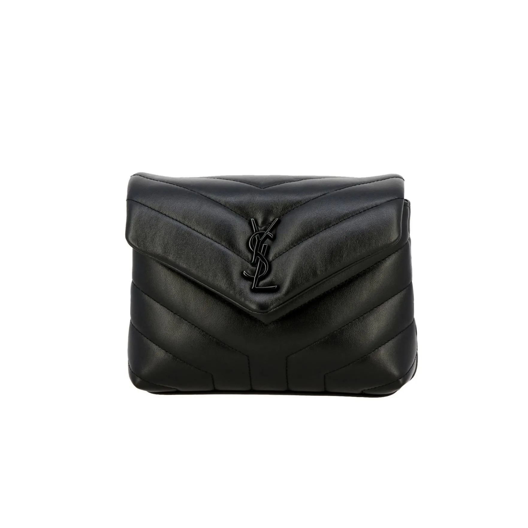 Borsa Loulou in pelle metalassé nero