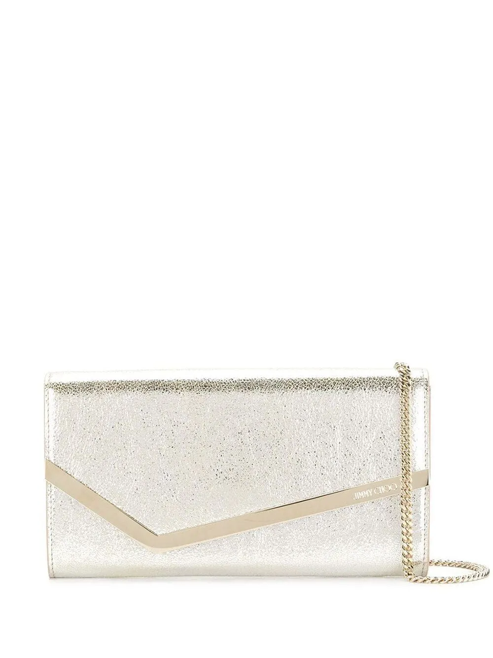 POCHETTE EMMIE IN PELLE CHAMPAGNE CON GLITTER