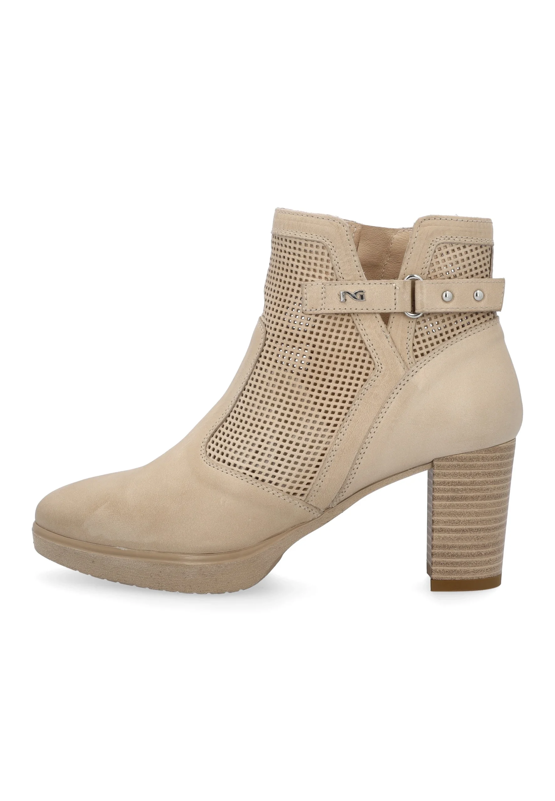 Tronchetti donna NeroGiardini in pelle con dettagli traforati