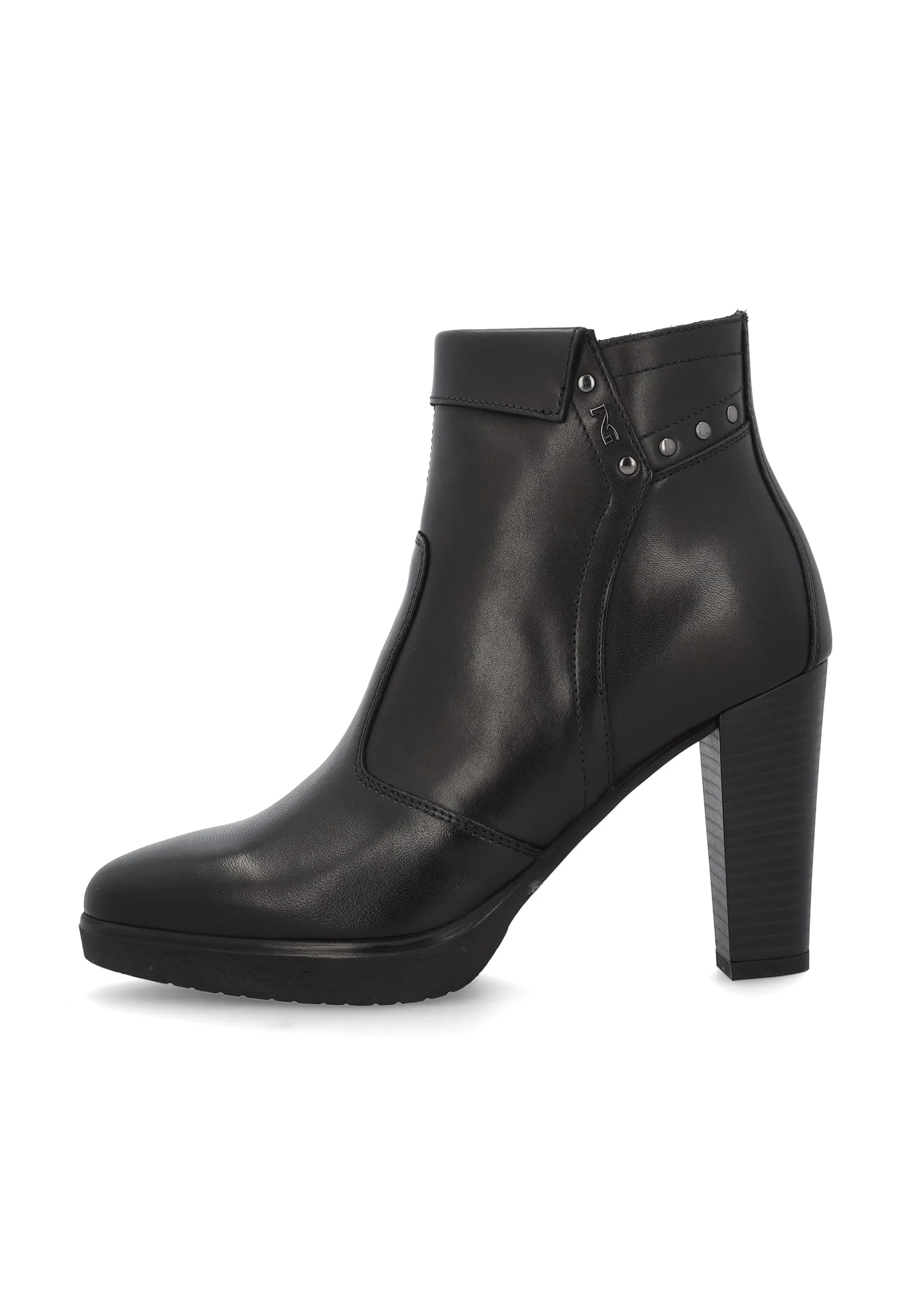 Tronchetto tacco alto in pelle NeroGiardini I411210D