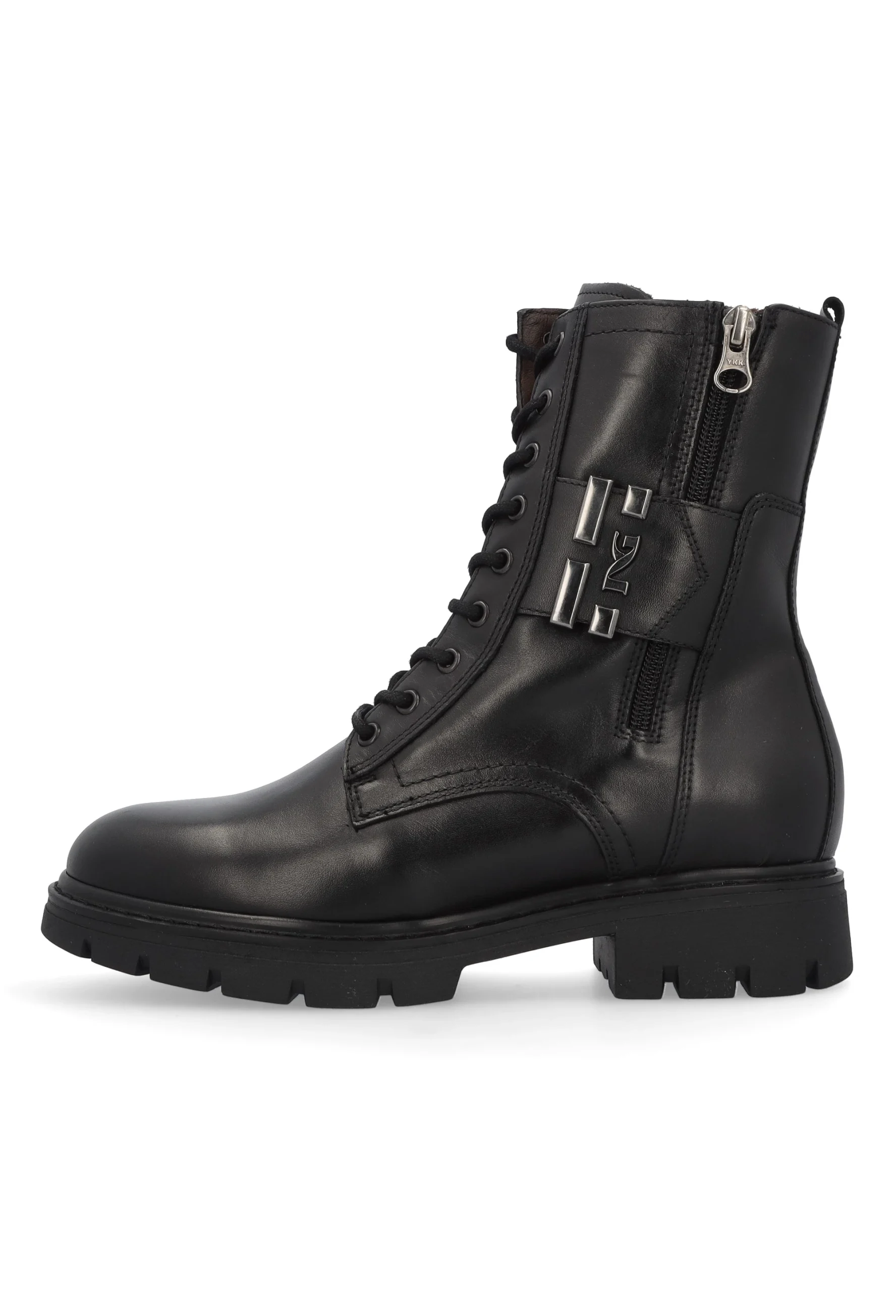 Anfibi donna in pelle NeroGiardini con logo I411862D