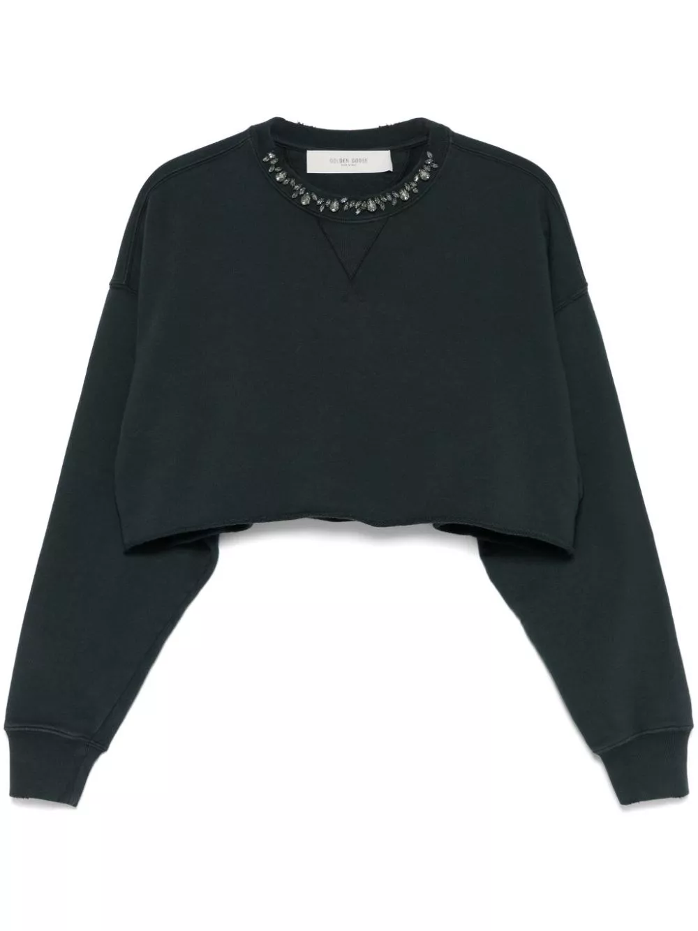 Felpa cropped in cotone organico di Golden goose