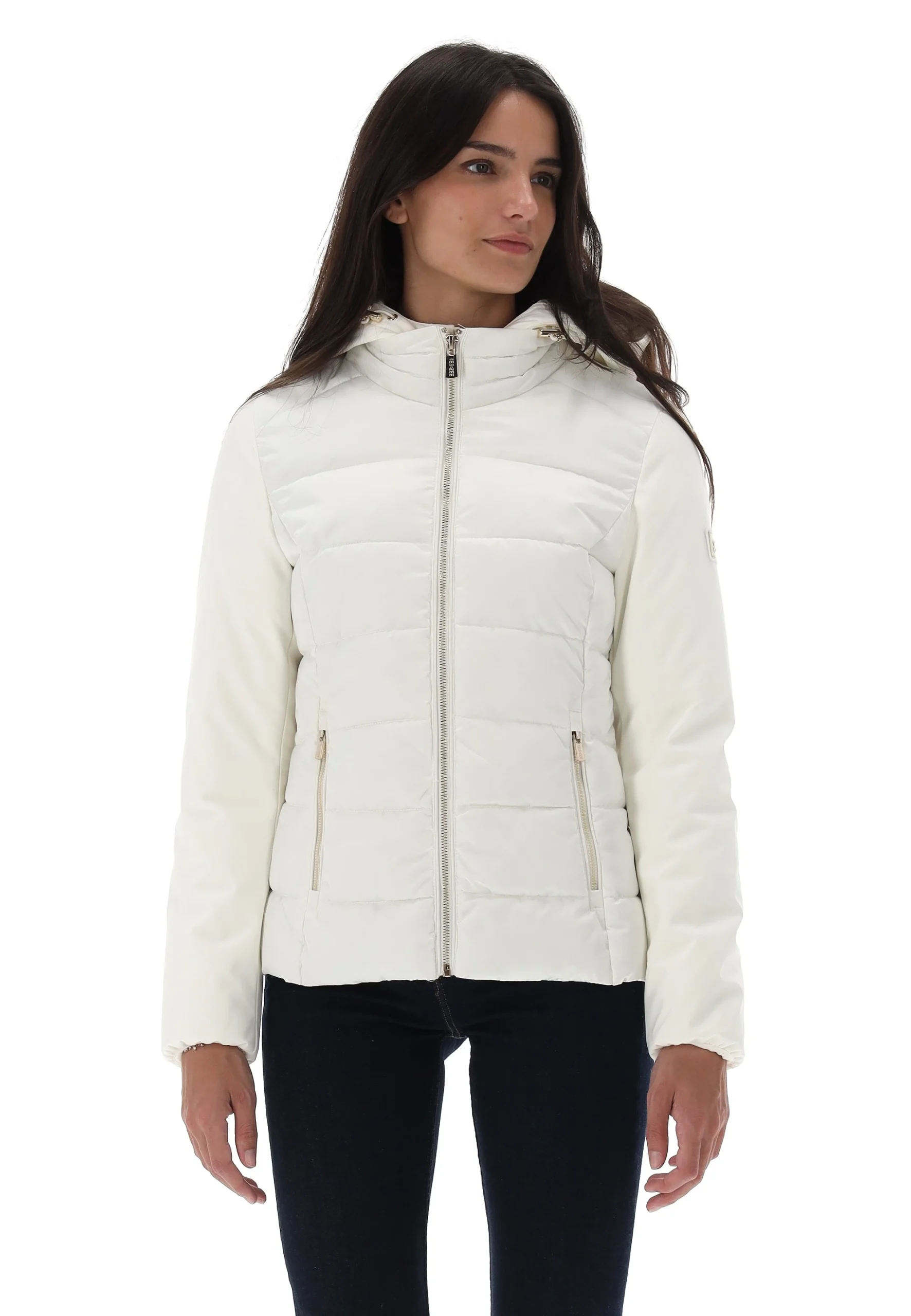 Giubbotto con cappuccio e paramontura Yes Zee donna