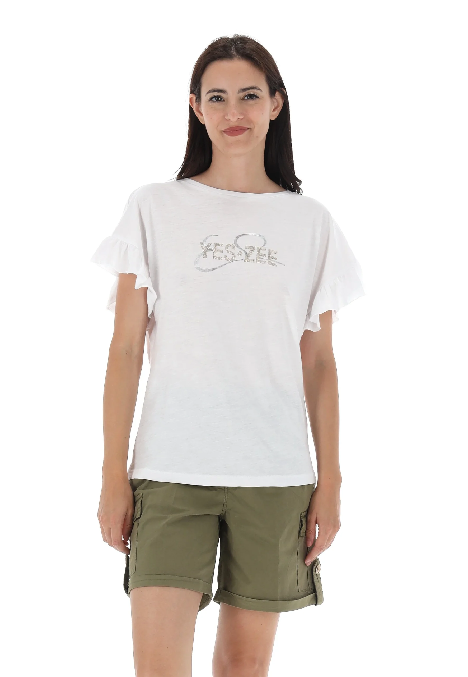T-shirt donna Yes Zee in cotone con logo frontale art.1097T203TL00