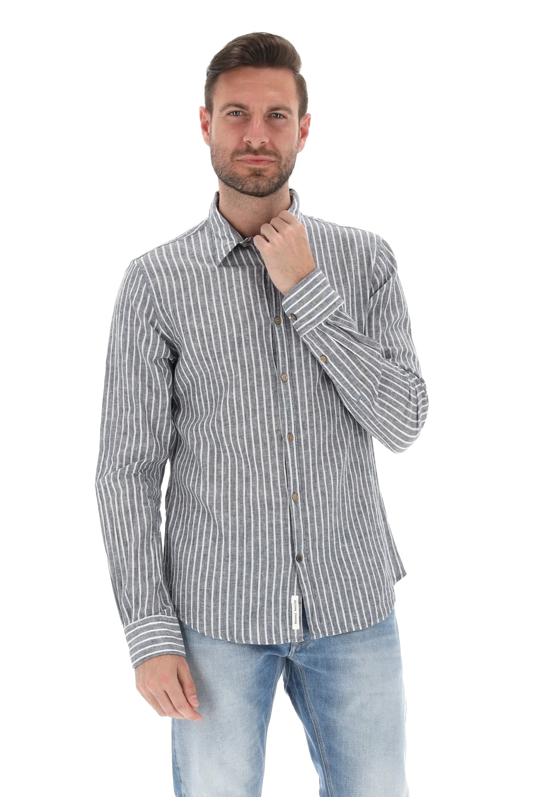 Camicia Yes Zee uomo a righe in misto lino e cotone art.743C521UA00