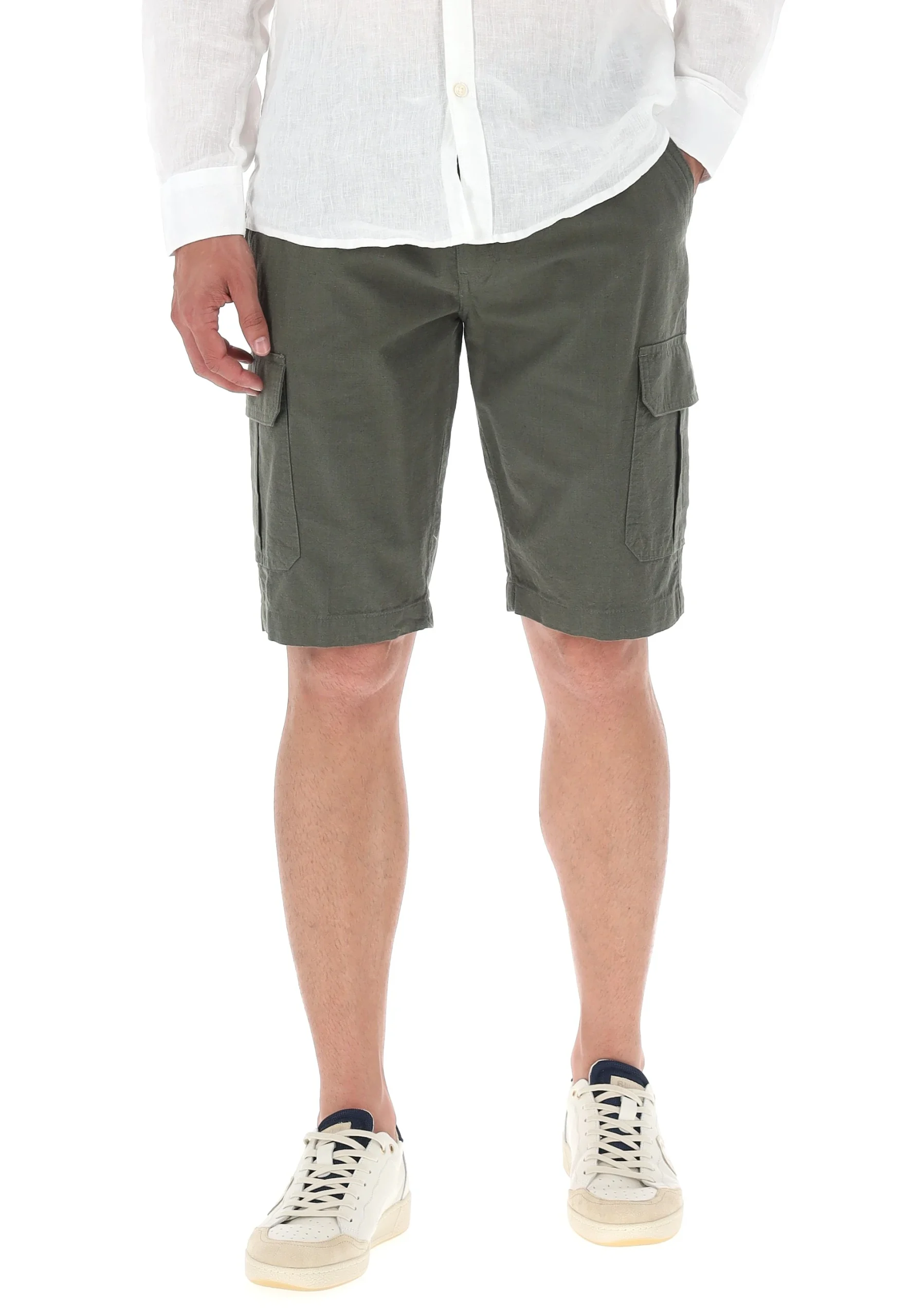 Bermuda tasconato con coulisse uomo Yes Zee misto lino