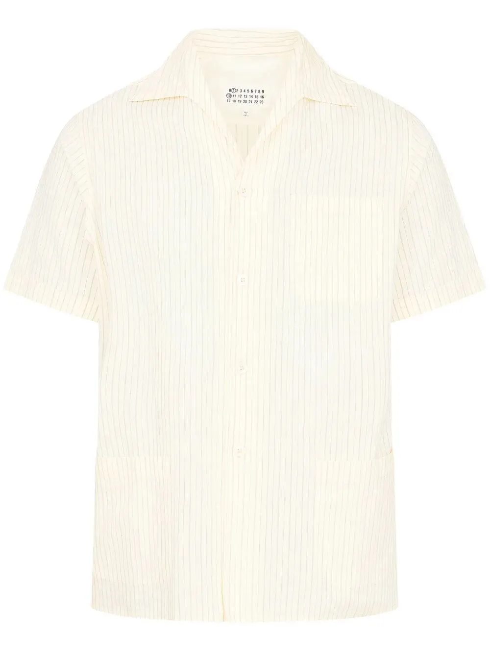 CAMICIA A MANICHE CORTE IN COTONE A RIGHE