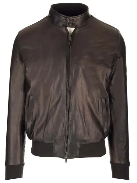 Al Duca D'aosta 1902 Uomo Biker ebano in pelle