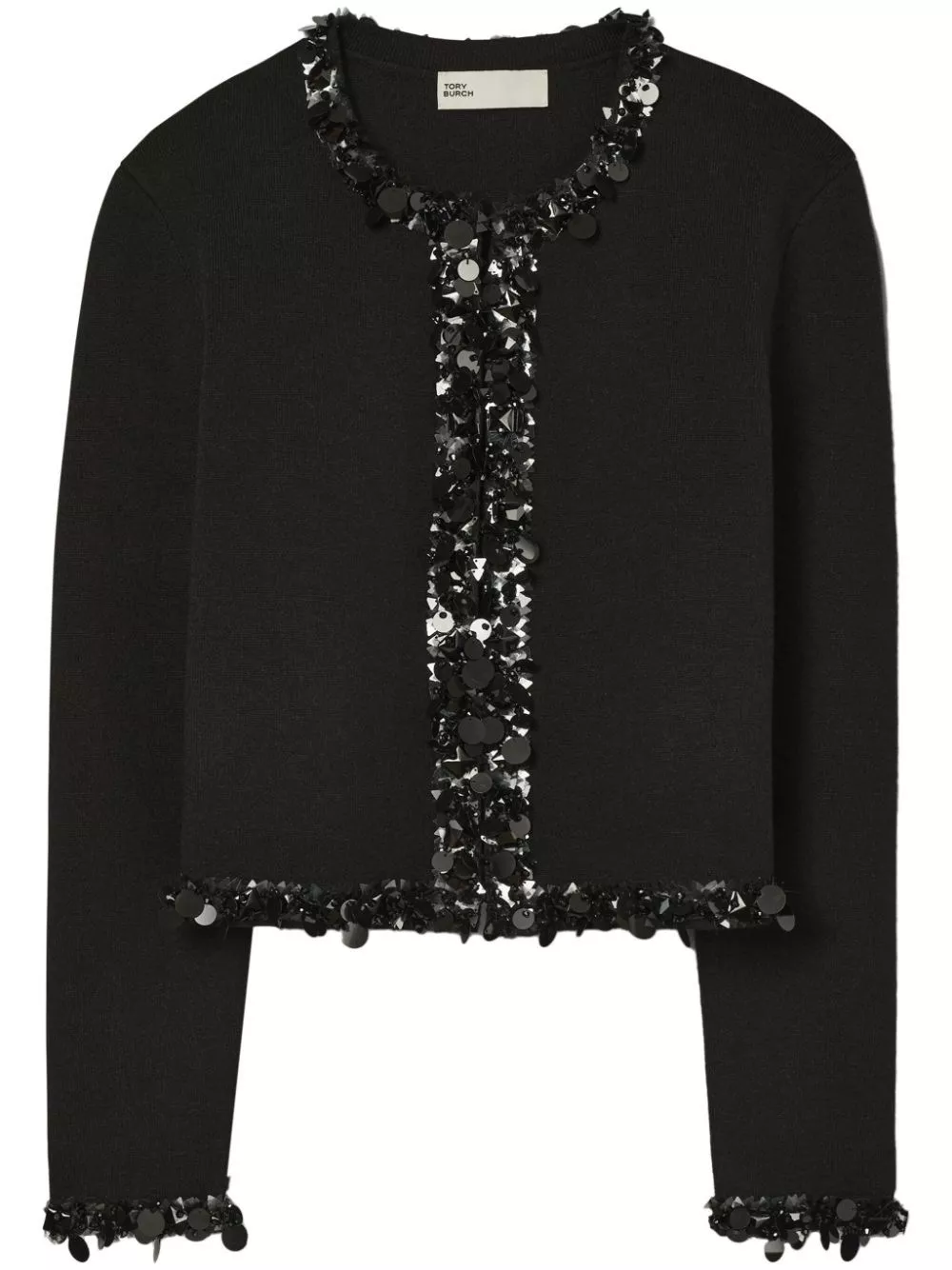 Cardigan in lana con paillettes di Tory burch