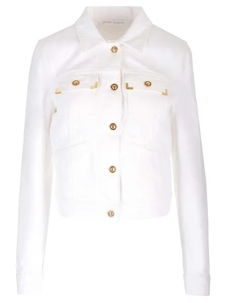 Palm Angels Donna Giubbino jeans bianco