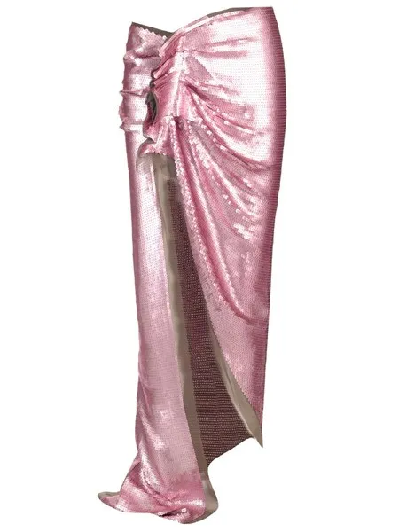 Rick Owens Donna Gonna chiffon di seta e paillettes