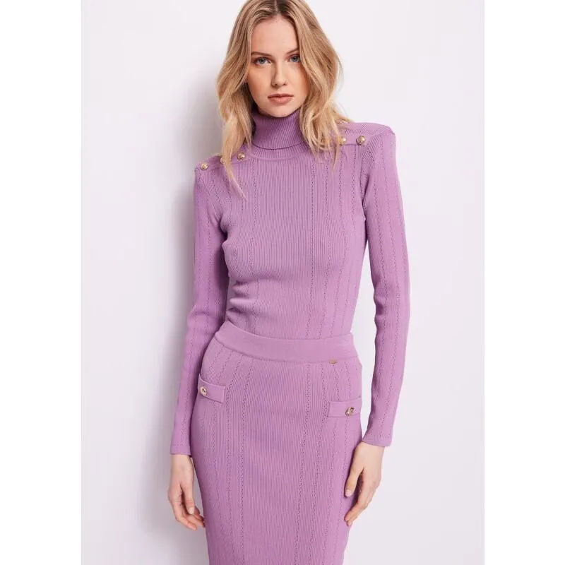 Maglia dolcevita viola