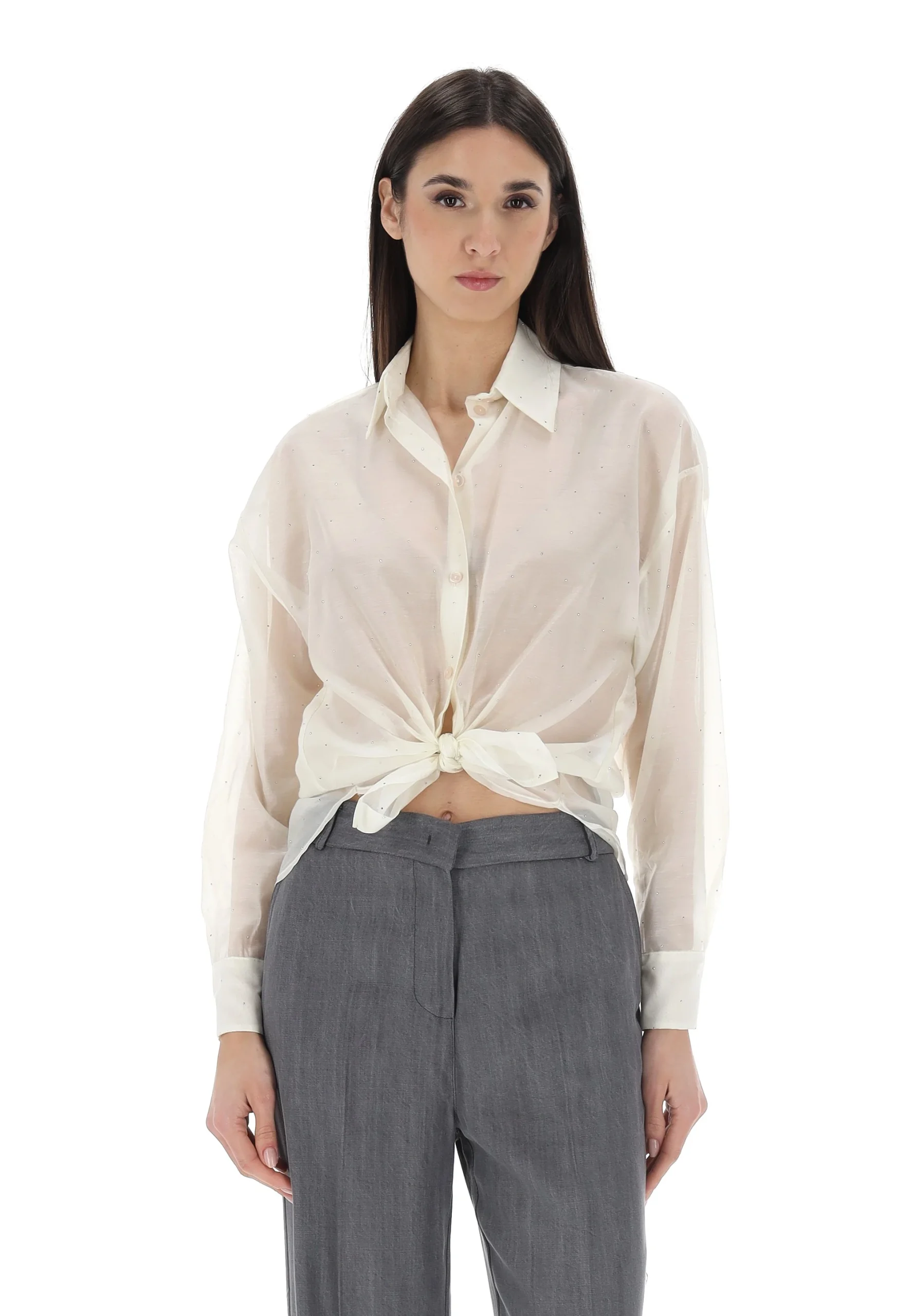 Camicia con strass all over Imperial donna