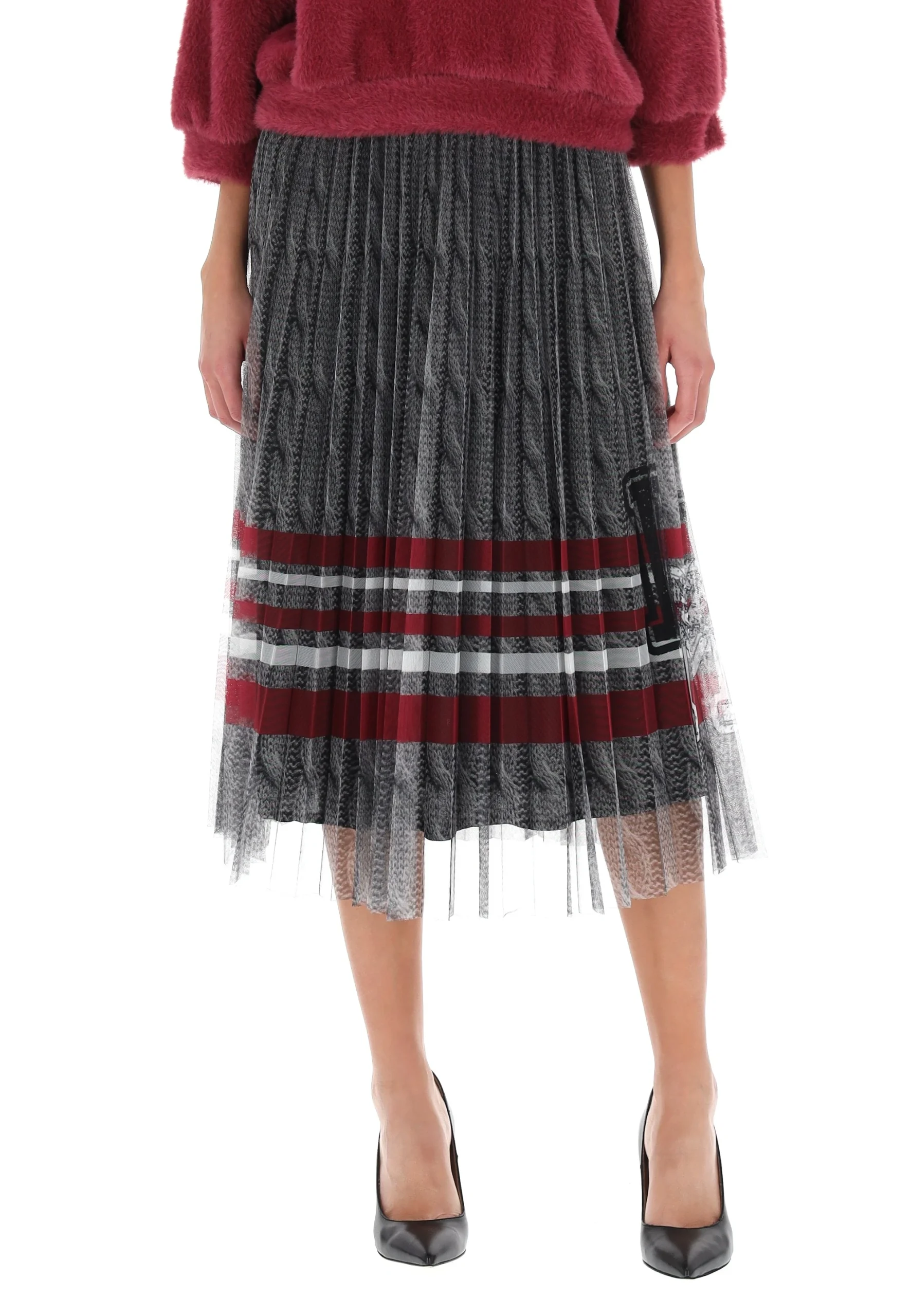 Gonna midi plissè in fantasia Imperial