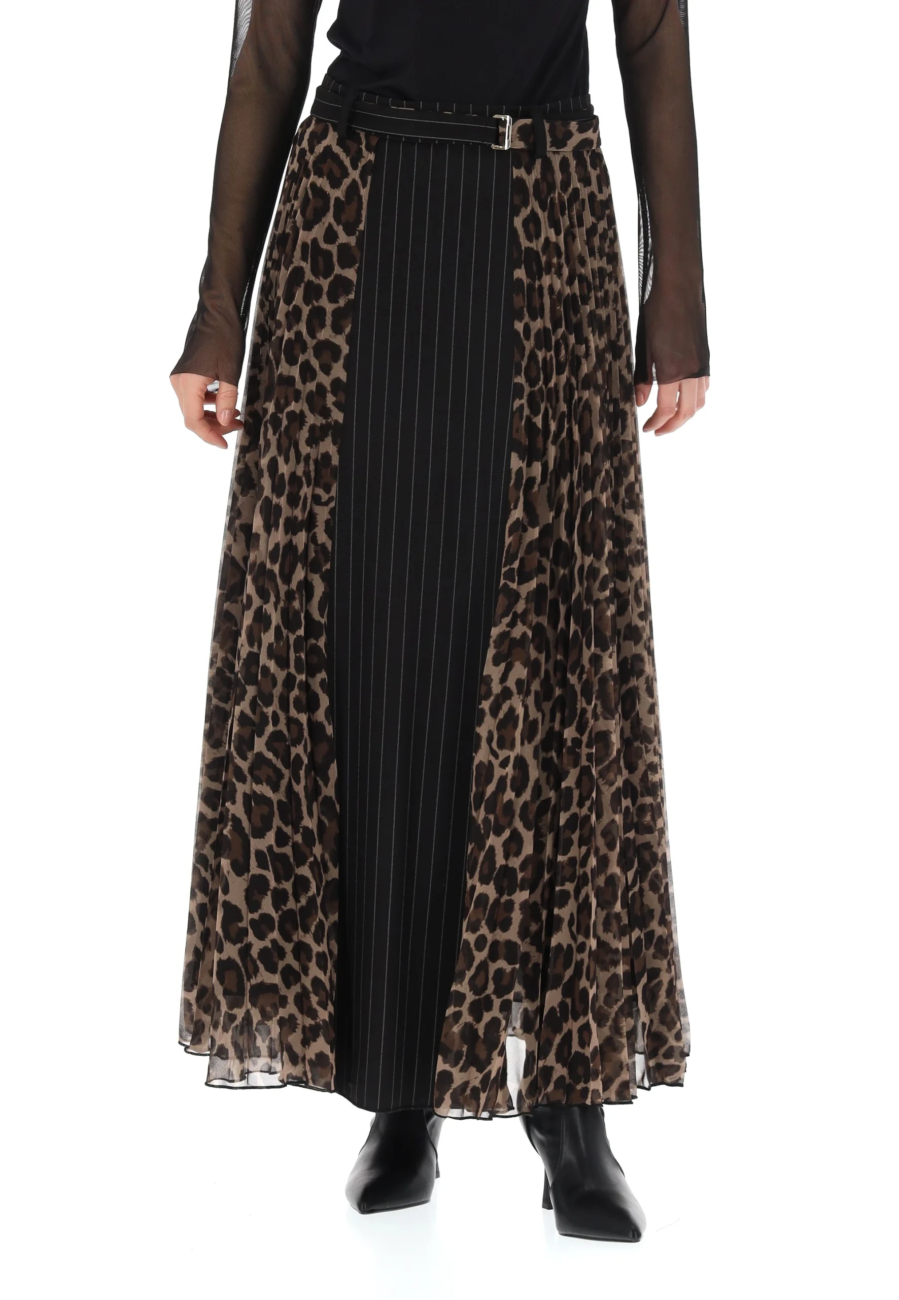 Gonna lunga Imperial in fantasia maculato con inserti gessati