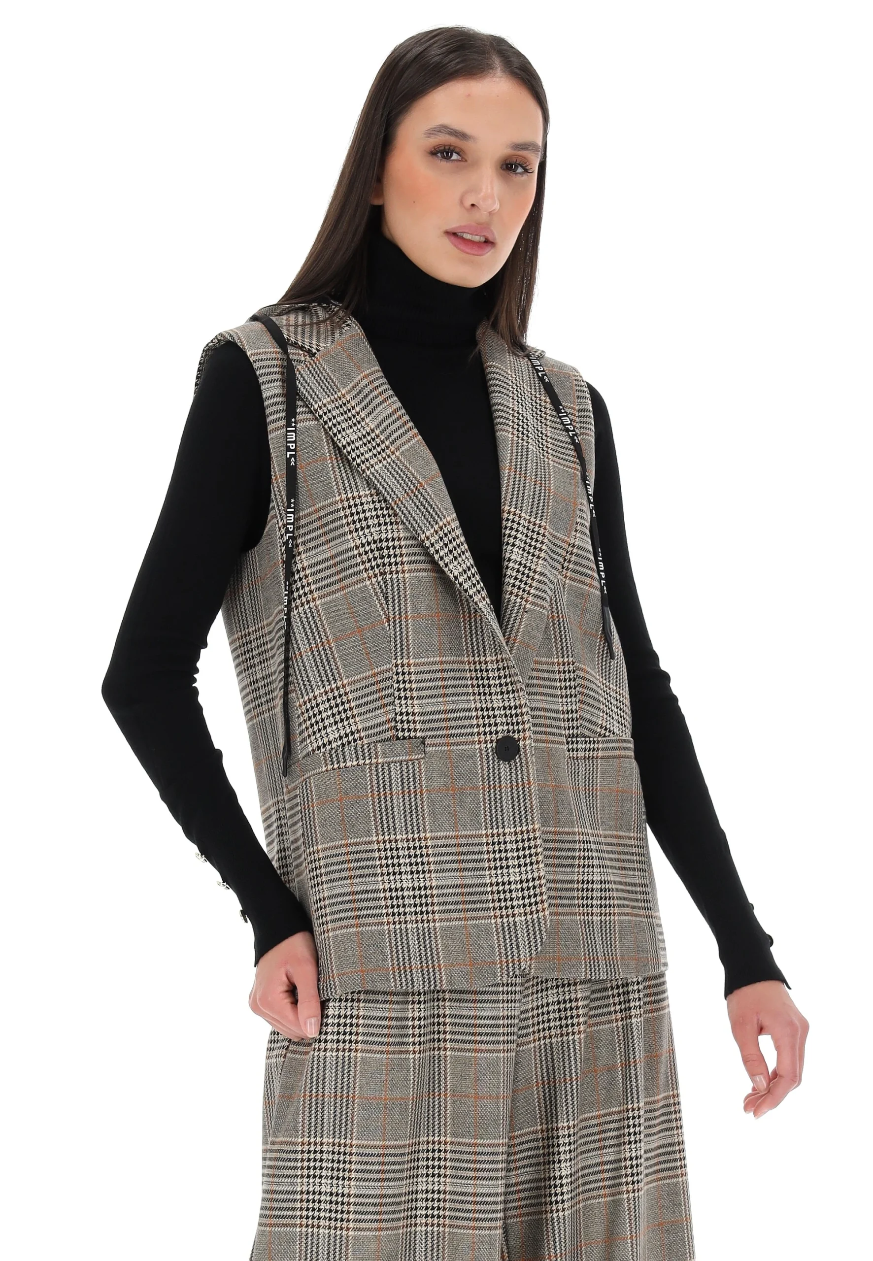 Gilet con cappuccio quadrettato Imperial LC11RR