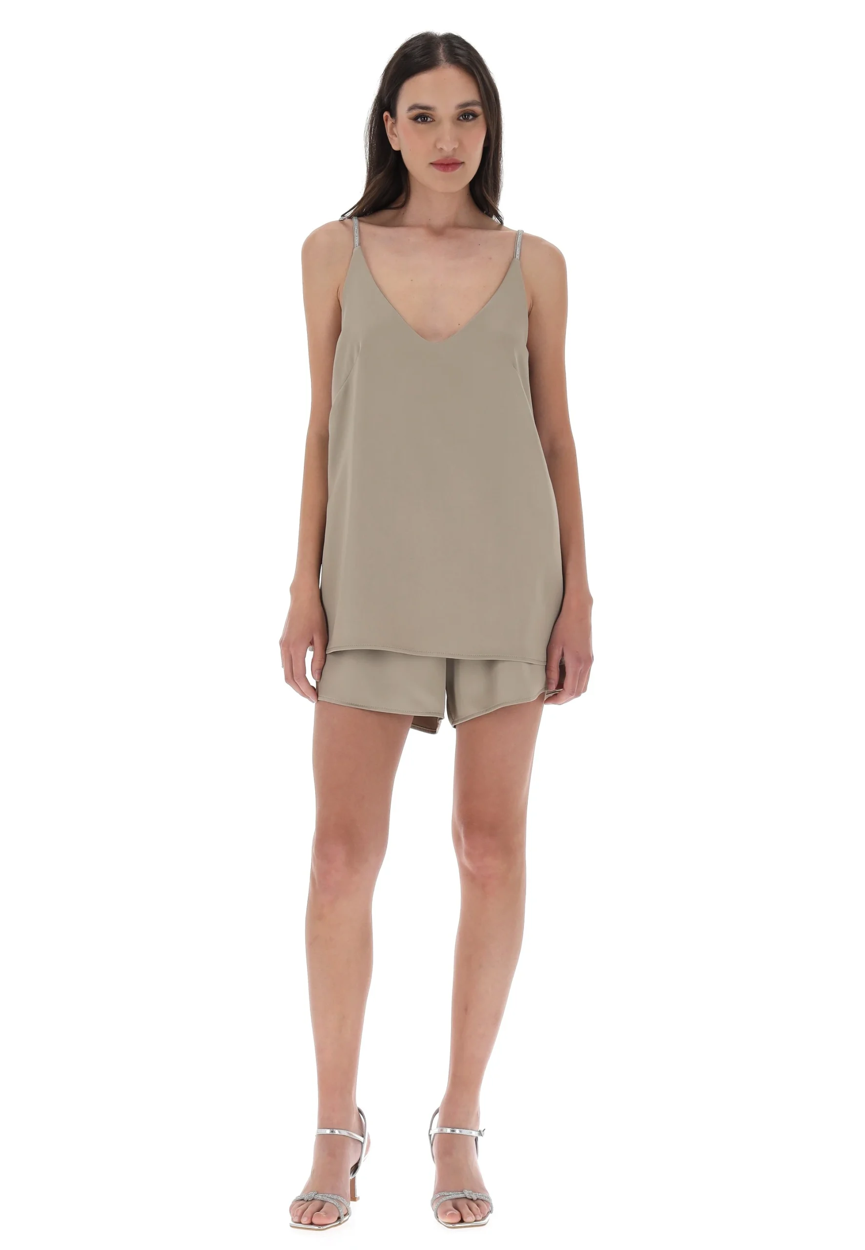 Completo top e shorts effetto satin Imperial N016JBA