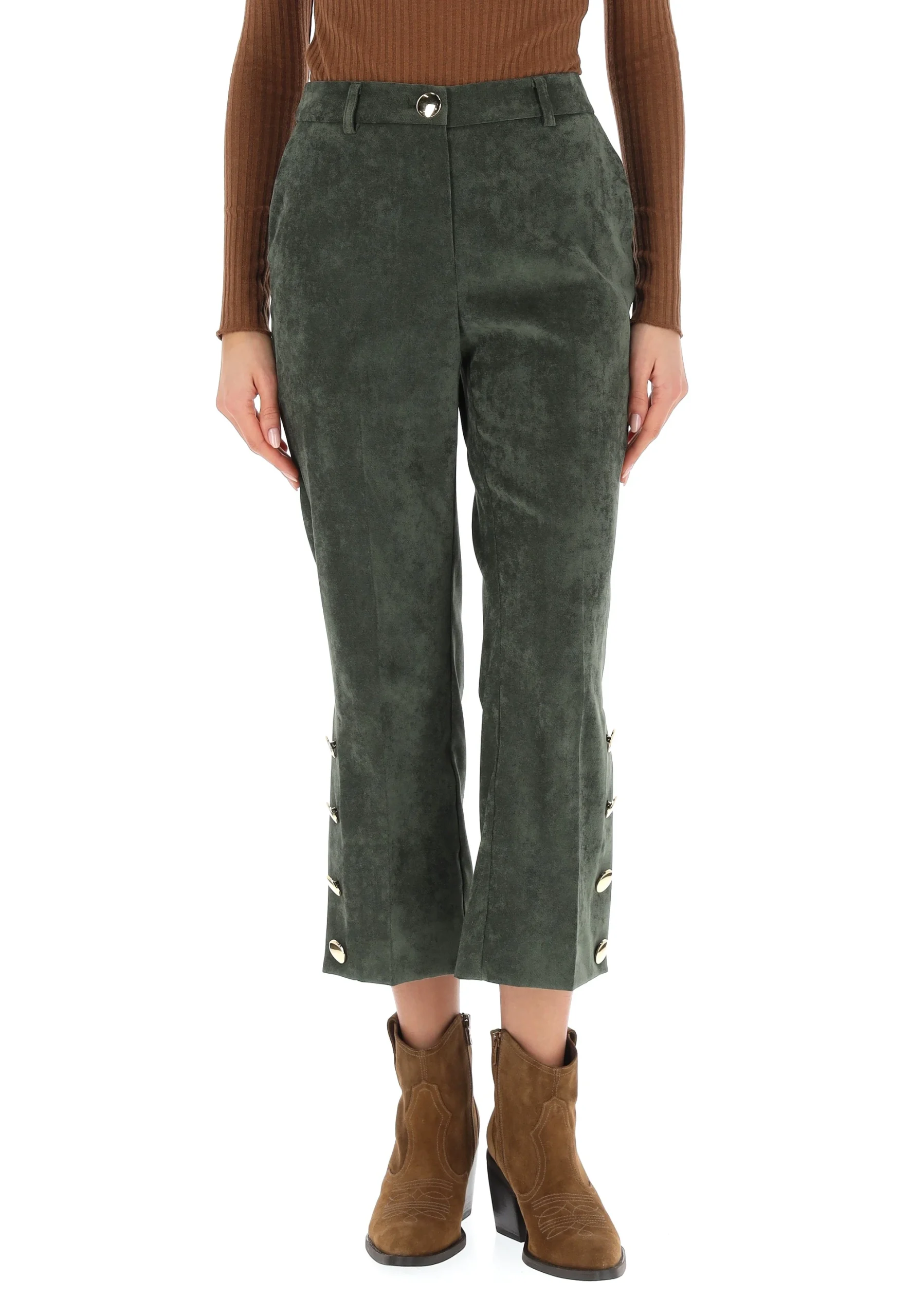 Pantalone in velluto con bottoni sul fondo Imperial