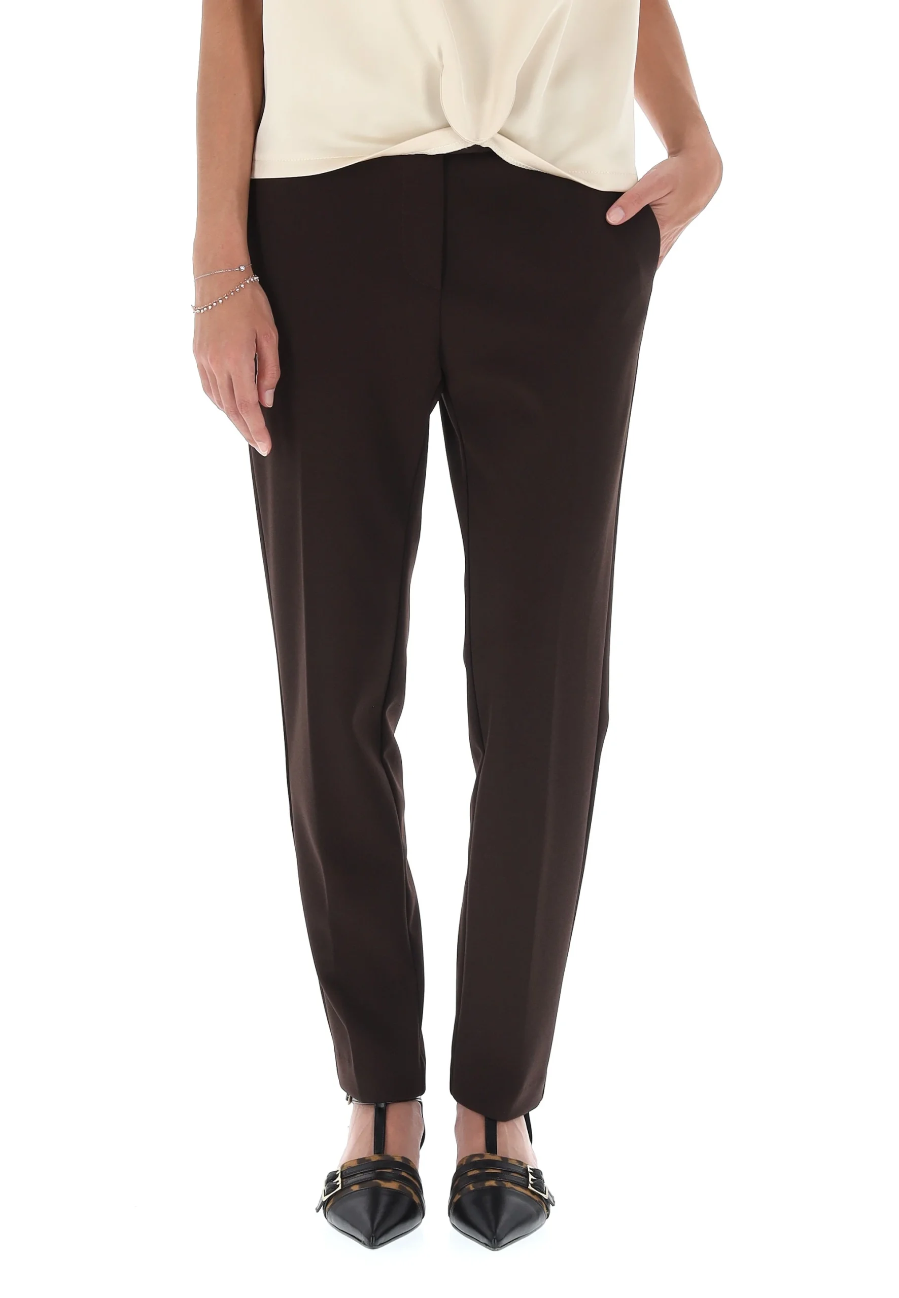 Pantalone alla caviglia Imperial donna con cinturino effetto raso PVN2KAW