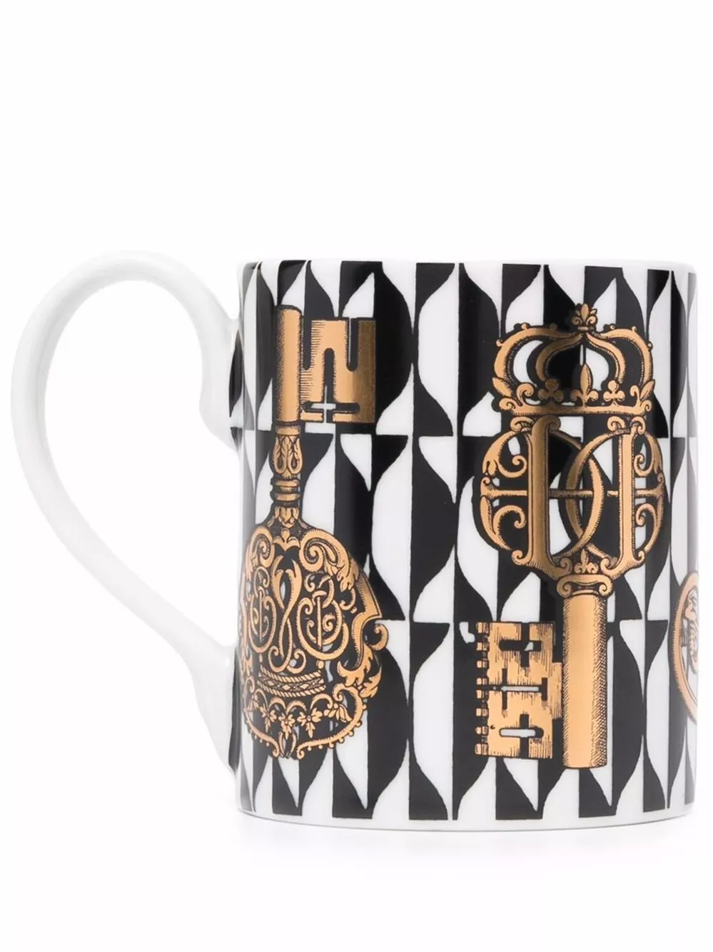 Mug chiavi e losanghe di Fornasetti