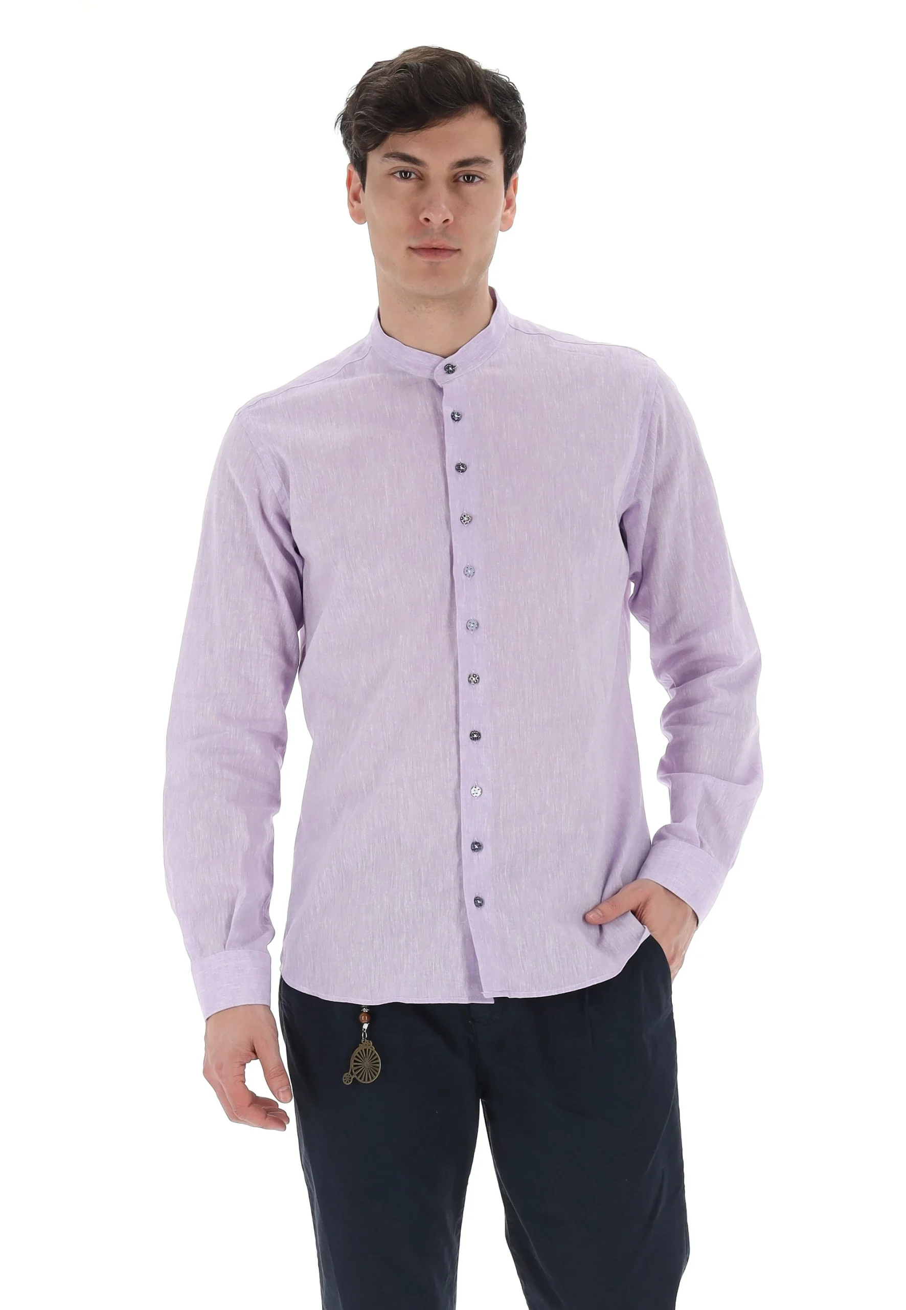 Camicia coreana 8.9 uomo in misto lino