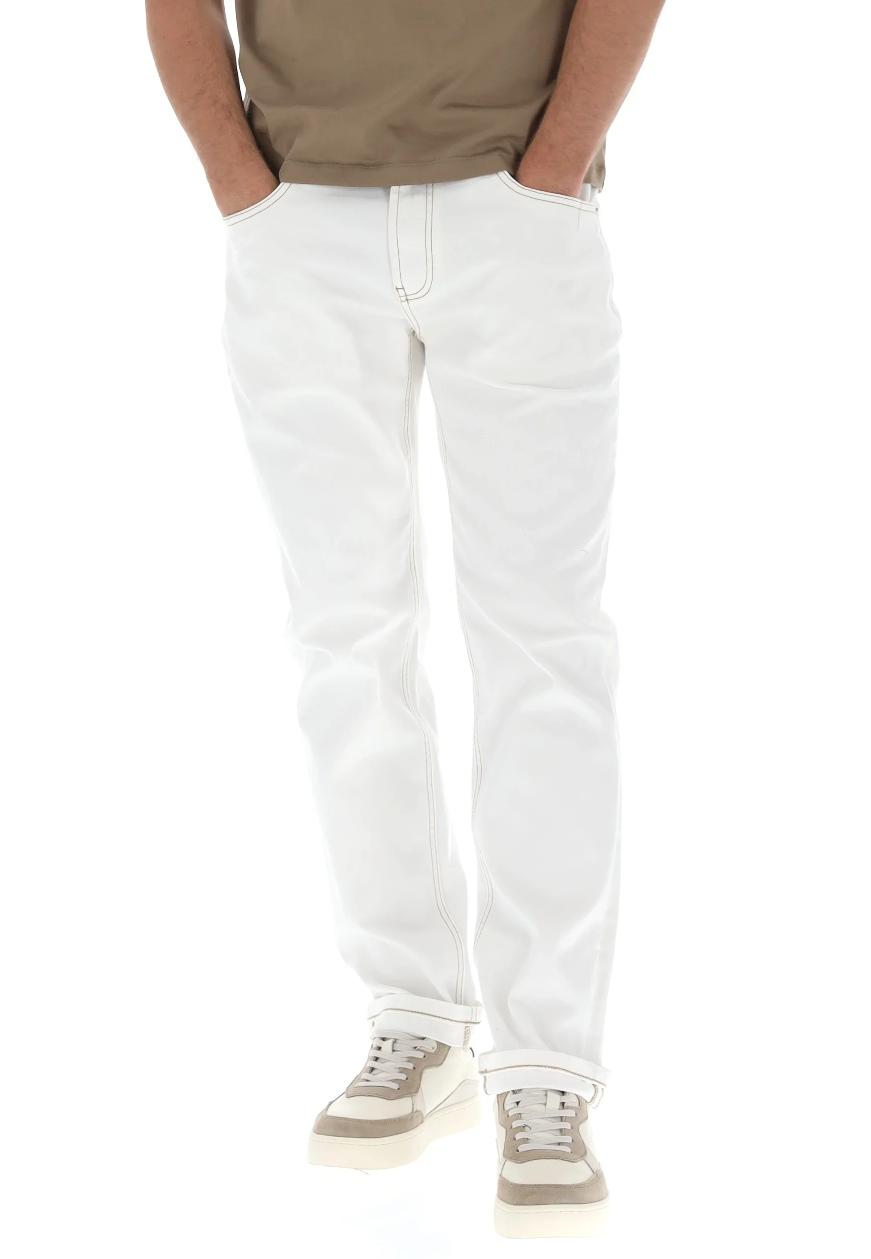 Jeans regular KeyJey uomo impunturato a contrasto