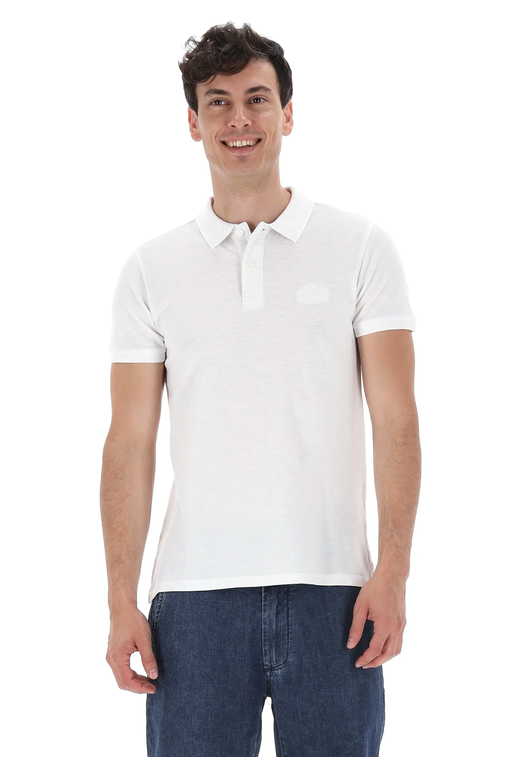 Polo fiammata KeyJey uomo con ricamo tono su tono