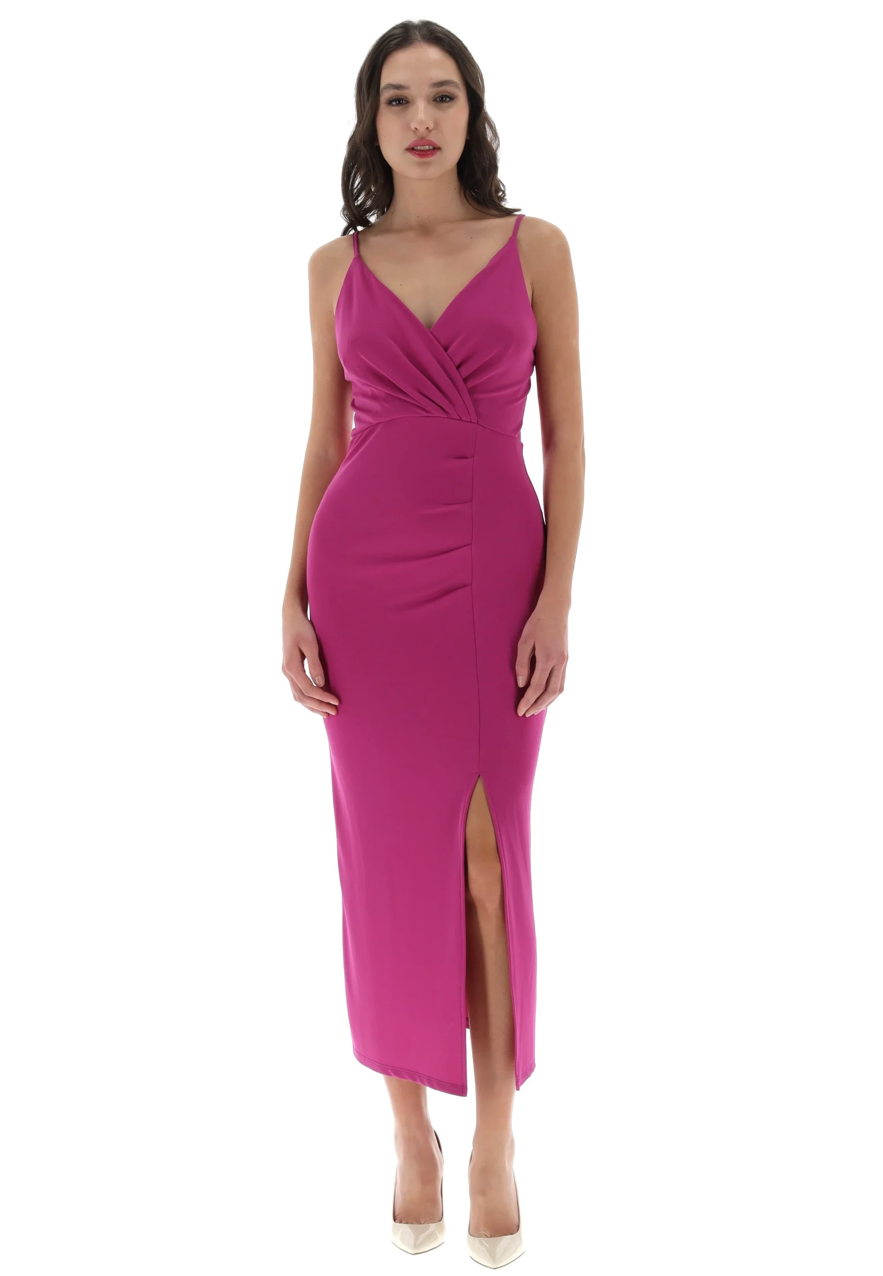 Abito spalline sottili con spacco Fly Girl art. 91268