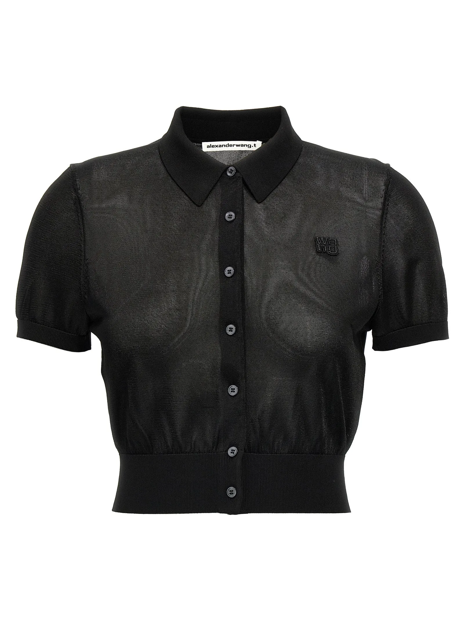 Cropped Shirt Polo Nero