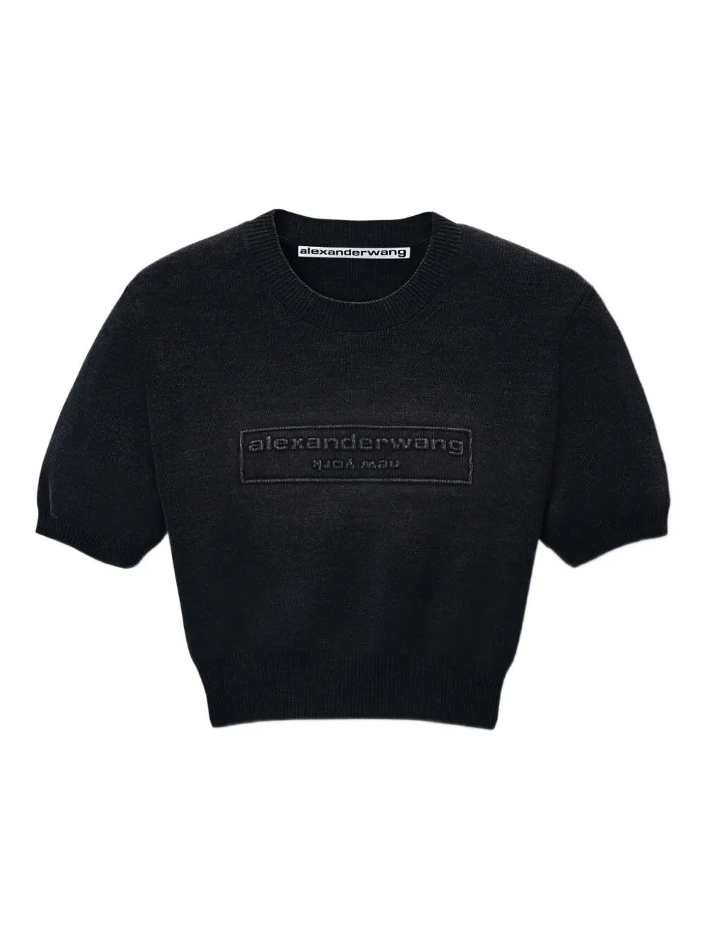 PULLOVER CROP IN CINIGLIA DI MISTO COTONE CON LOGO