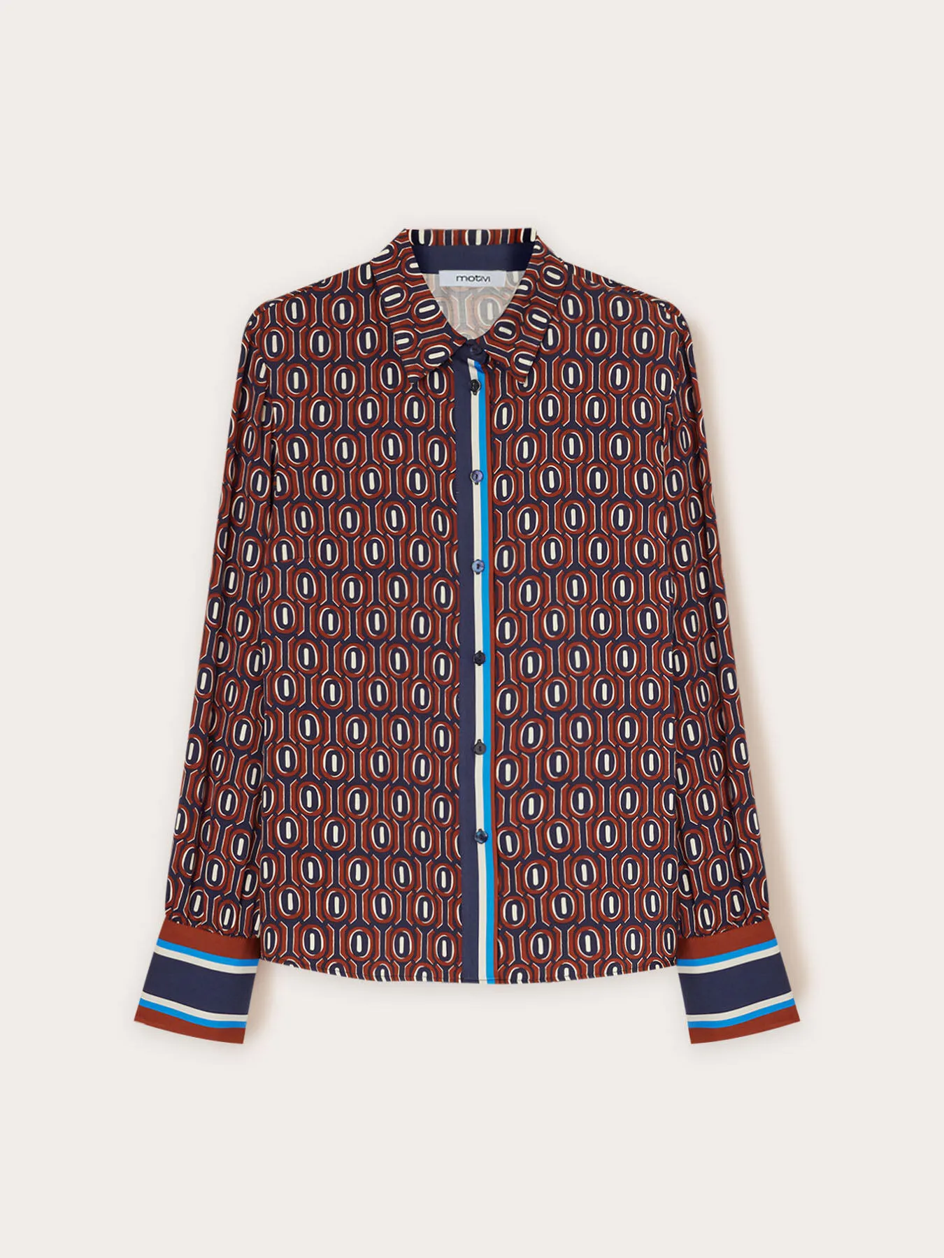 Camicia in raso fantasia geometrica