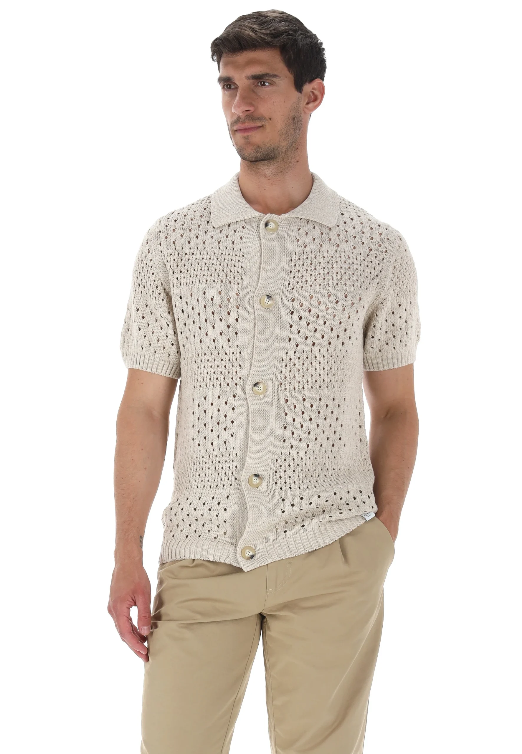 Polo aperta traforata Alta Tensione uomo in misto cotone AV540