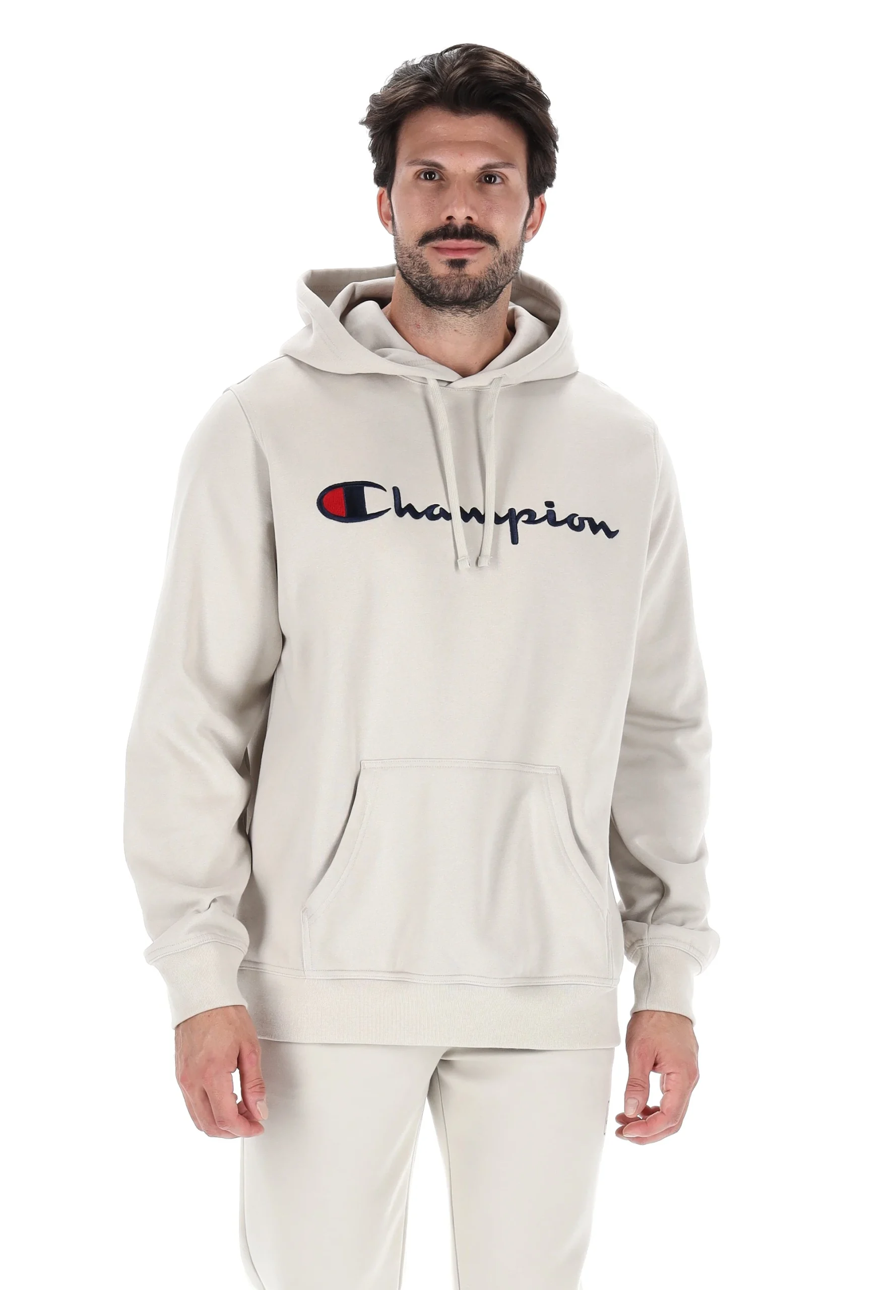 Felpa Champions con cappuccio e maxi logo ricamato art. 220253