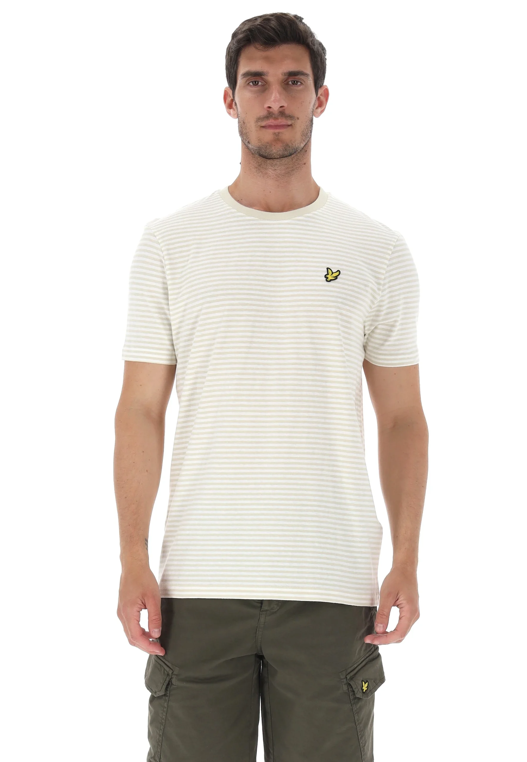 T-shirt rigata con logo piccolo Lyle&Scott uomo