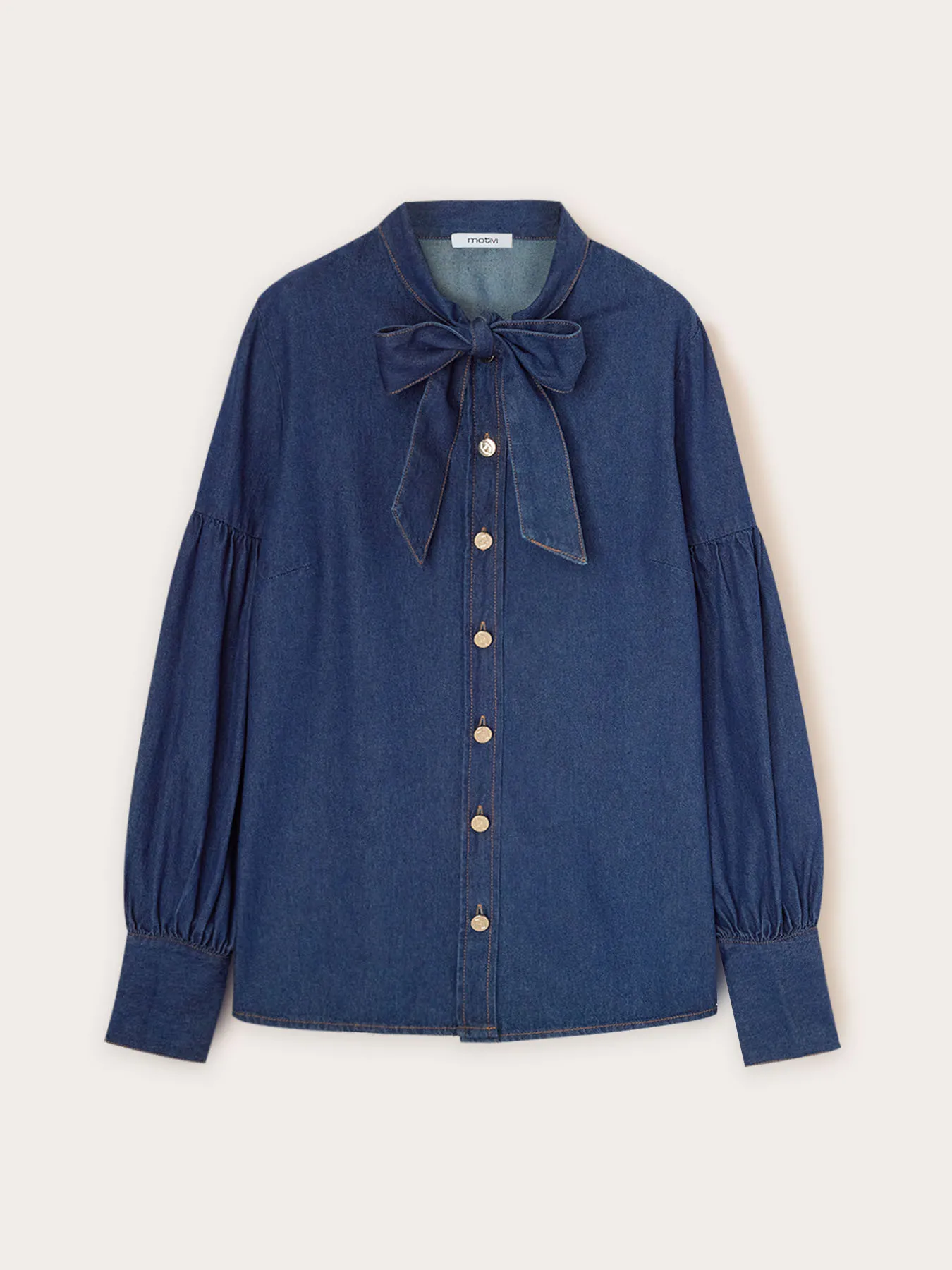 Camicia in denim con collo a fusciacca