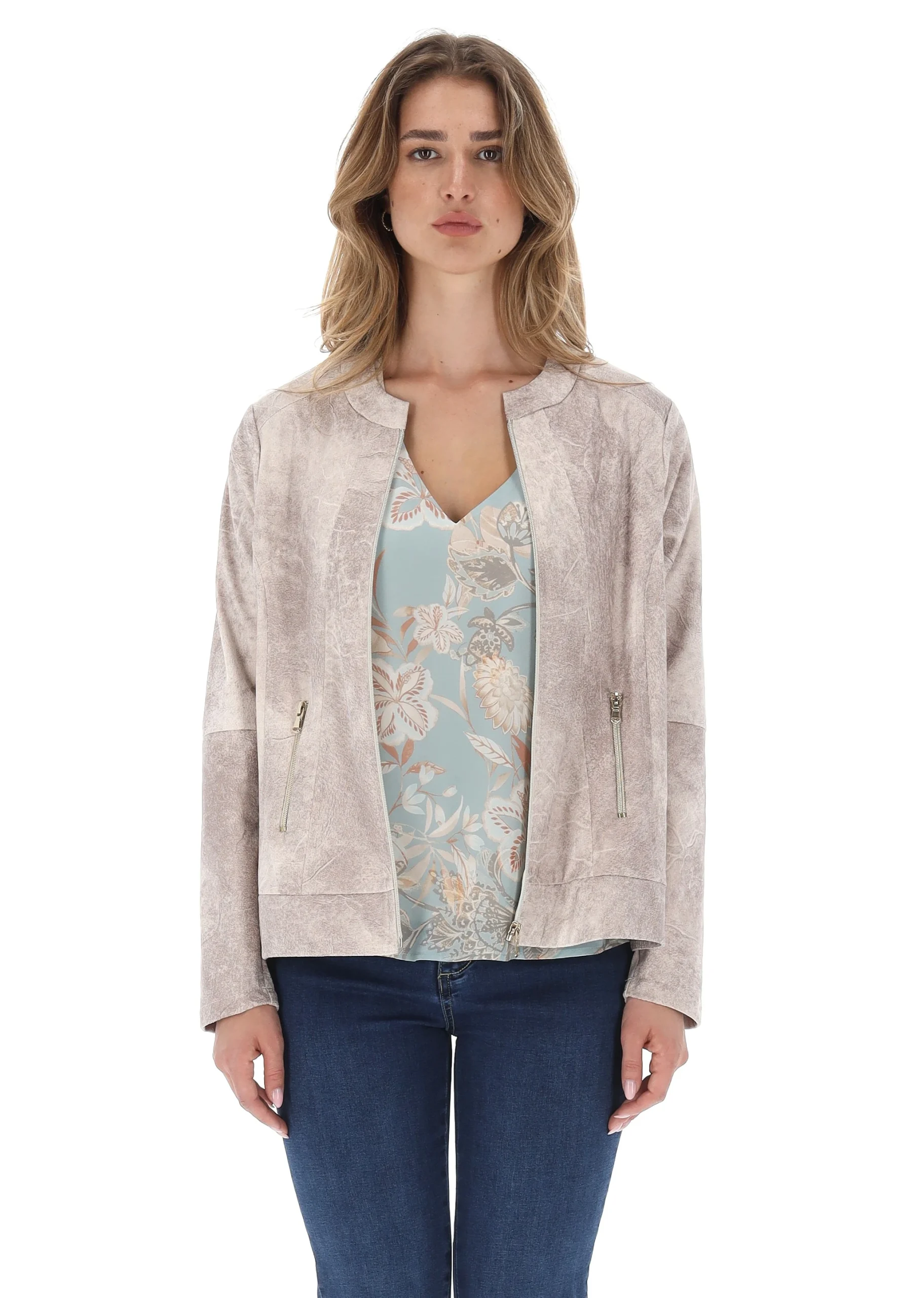 Giubbino in suede effetto vintage Main&Land donna