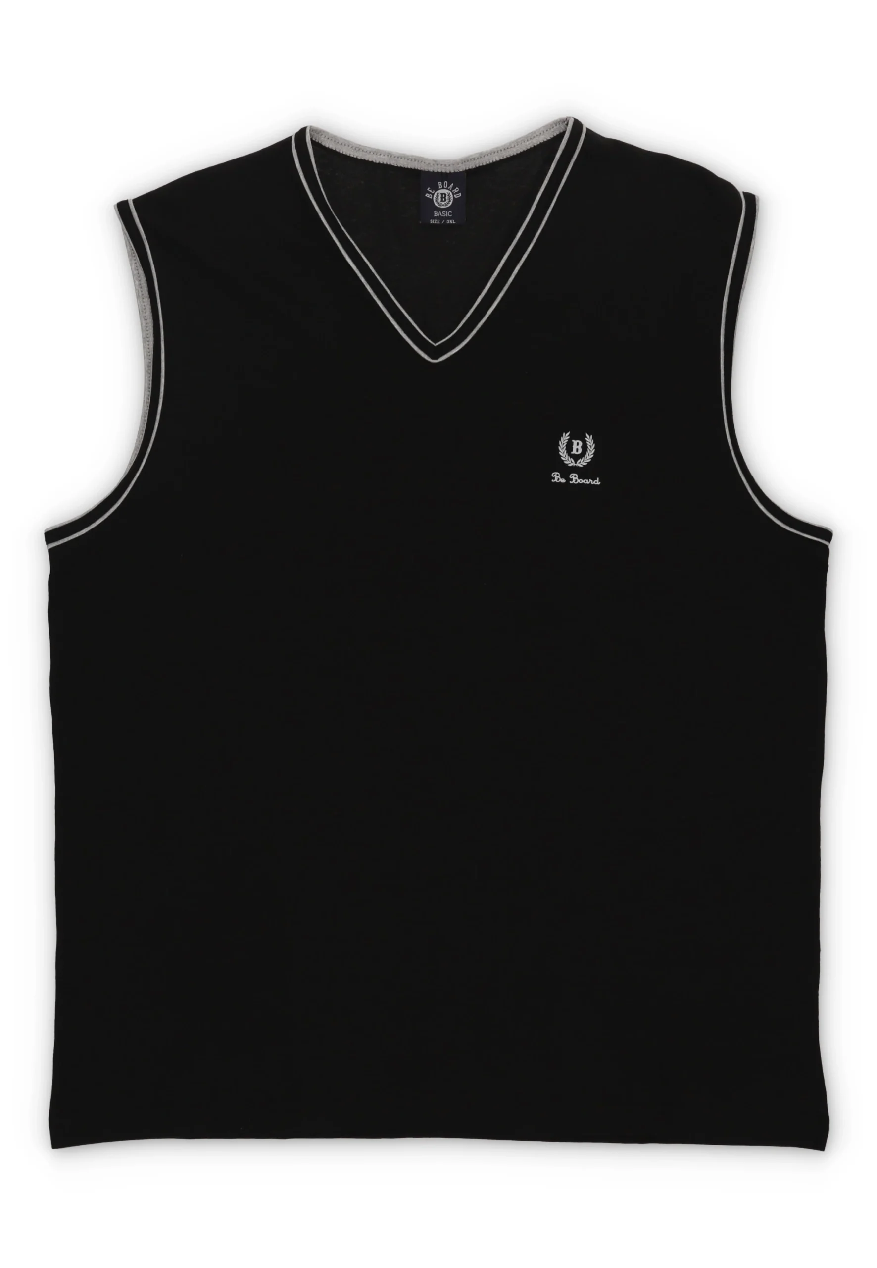 Canotta scollo V extrasize con bordini Be Board art.917C