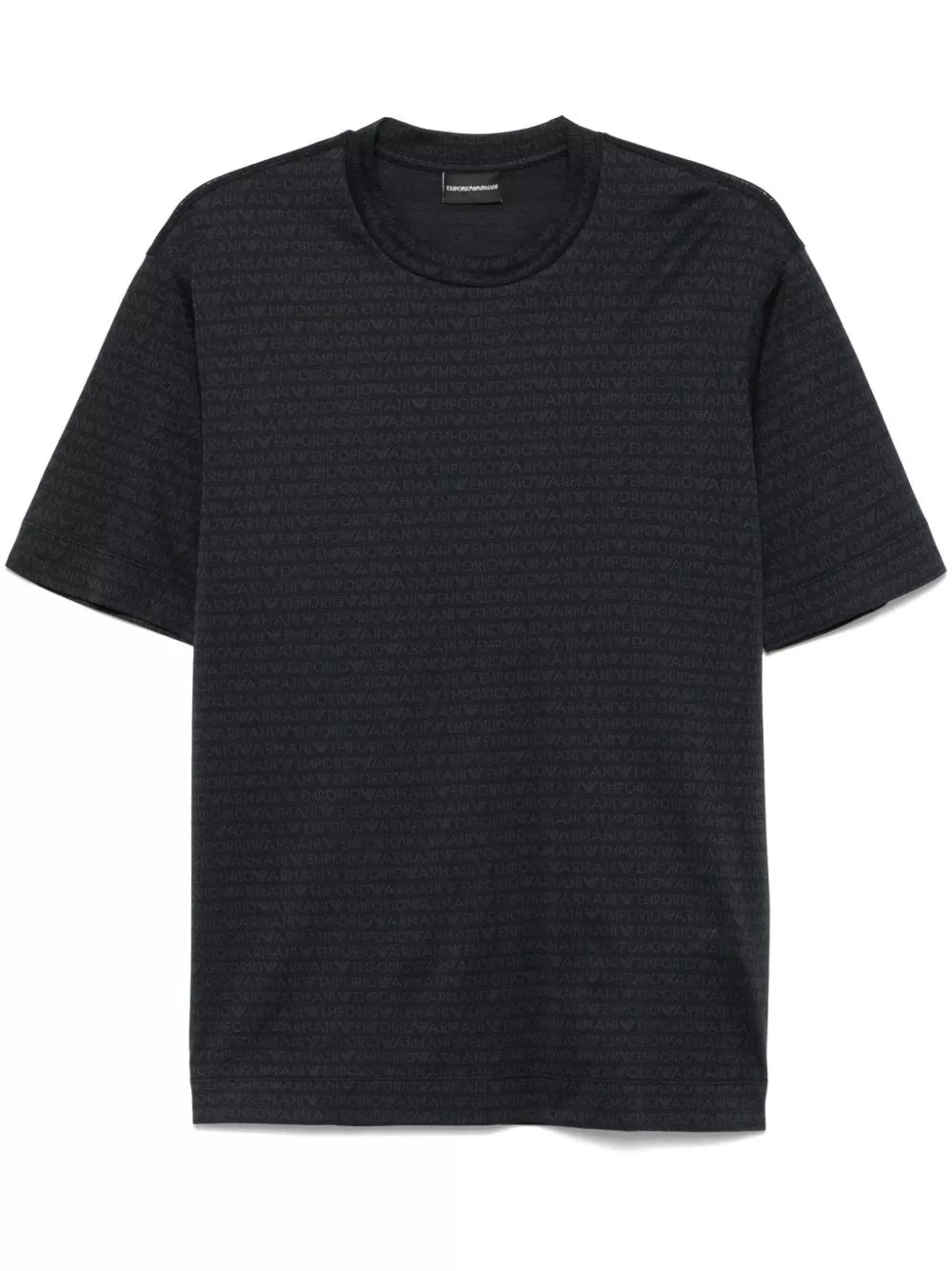 T-shirt in cotone con logo allover di Emporio armani