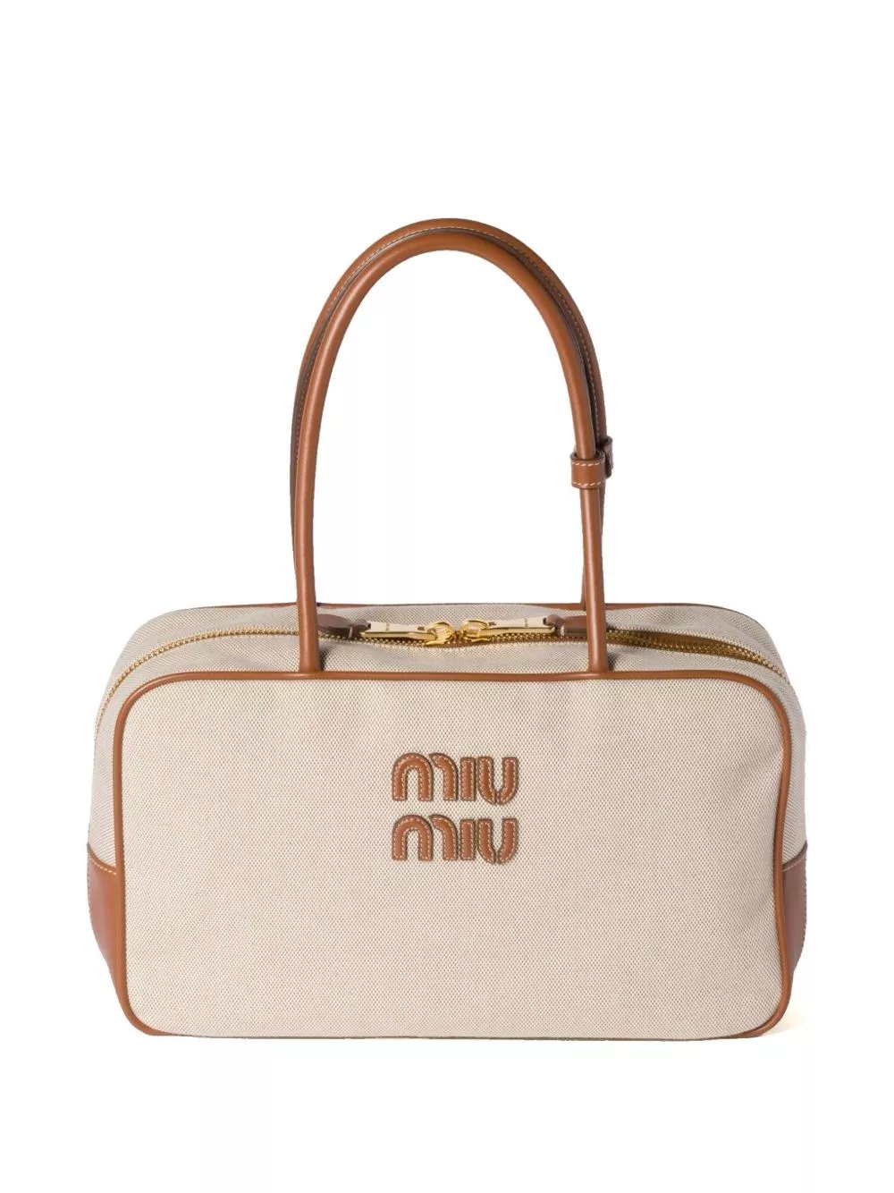 Borsa beau in canvas e pelle di Miu miu