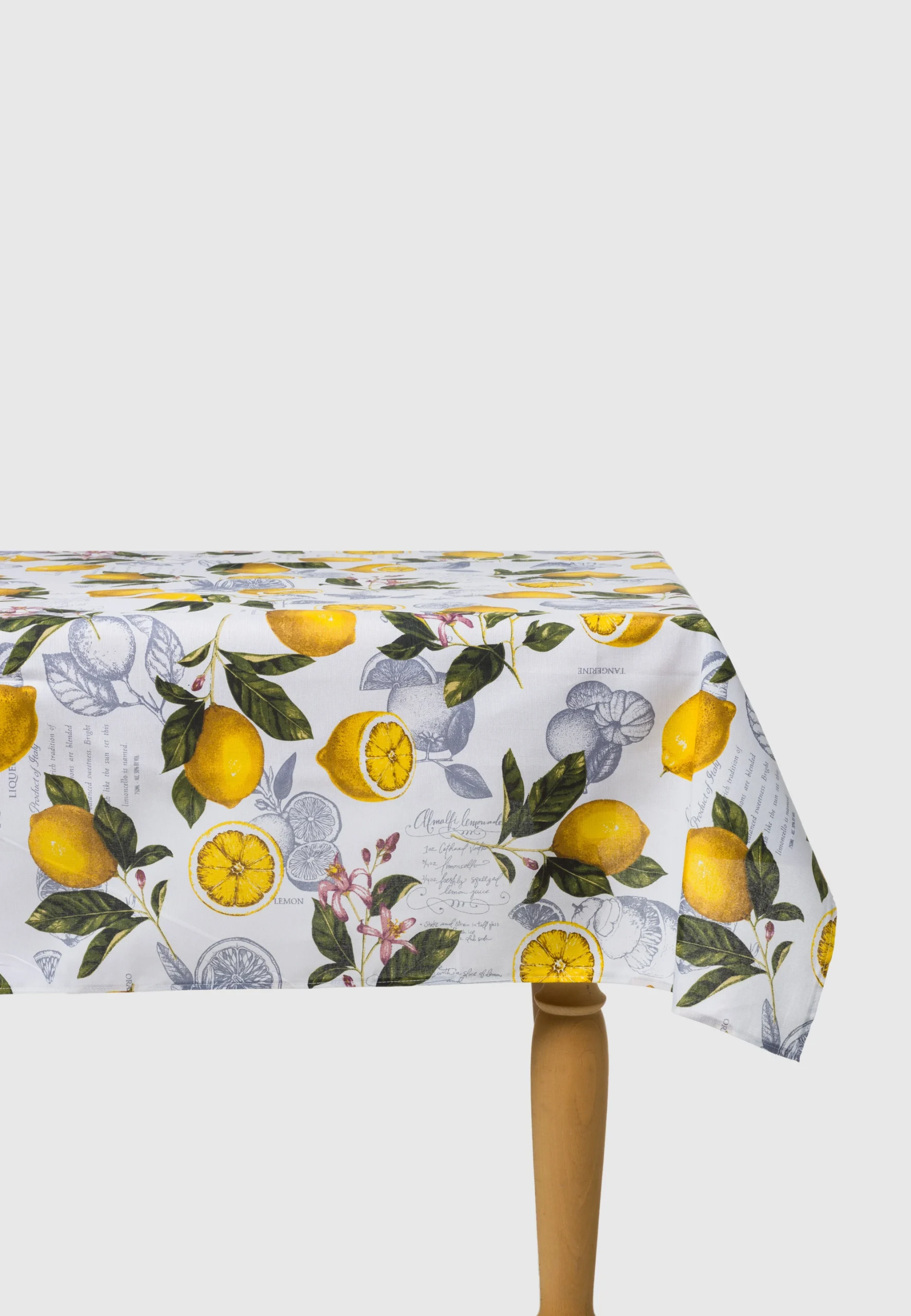 Servizio tavola con stampa limoni Melangio 4 posti 120x140