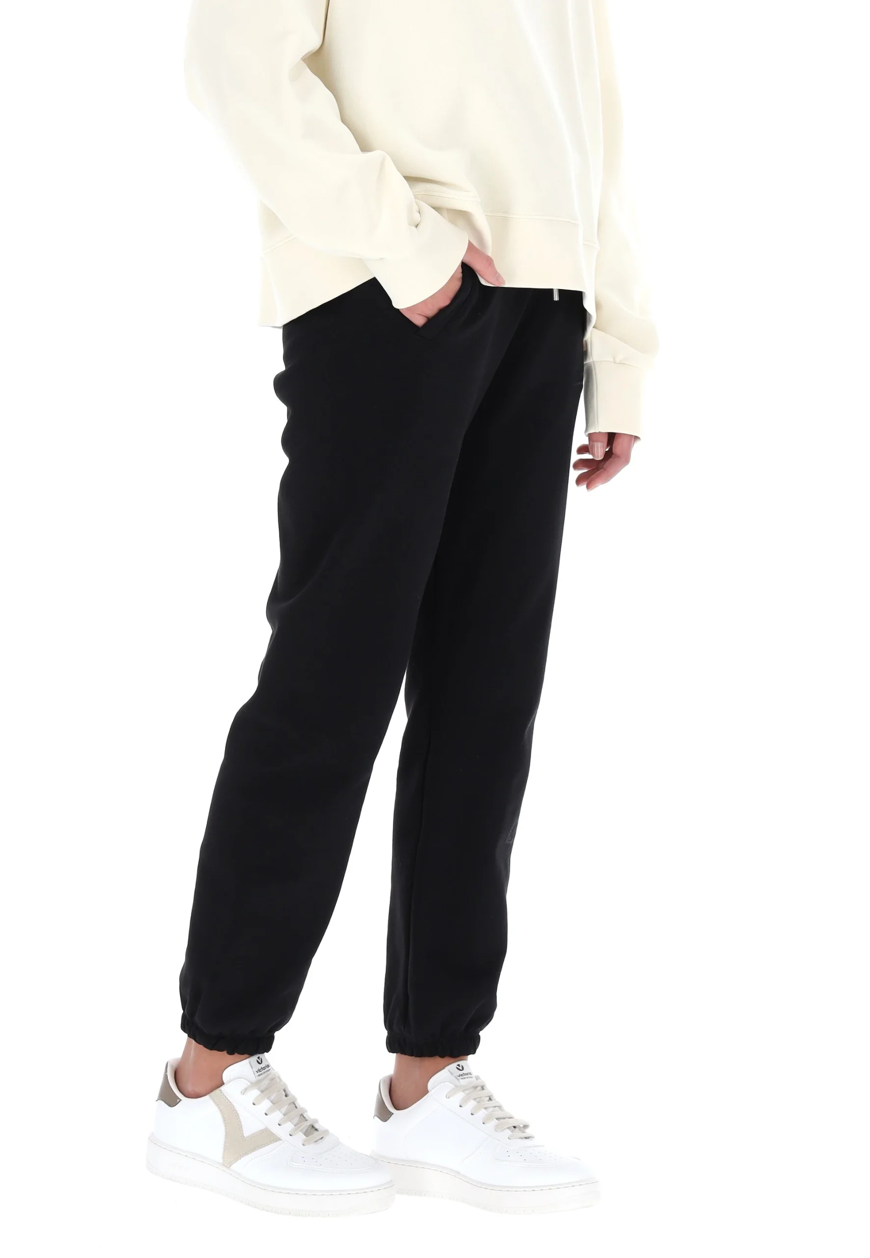 Pantalone in cotone Disclaimer con logo tono su tono glitterato