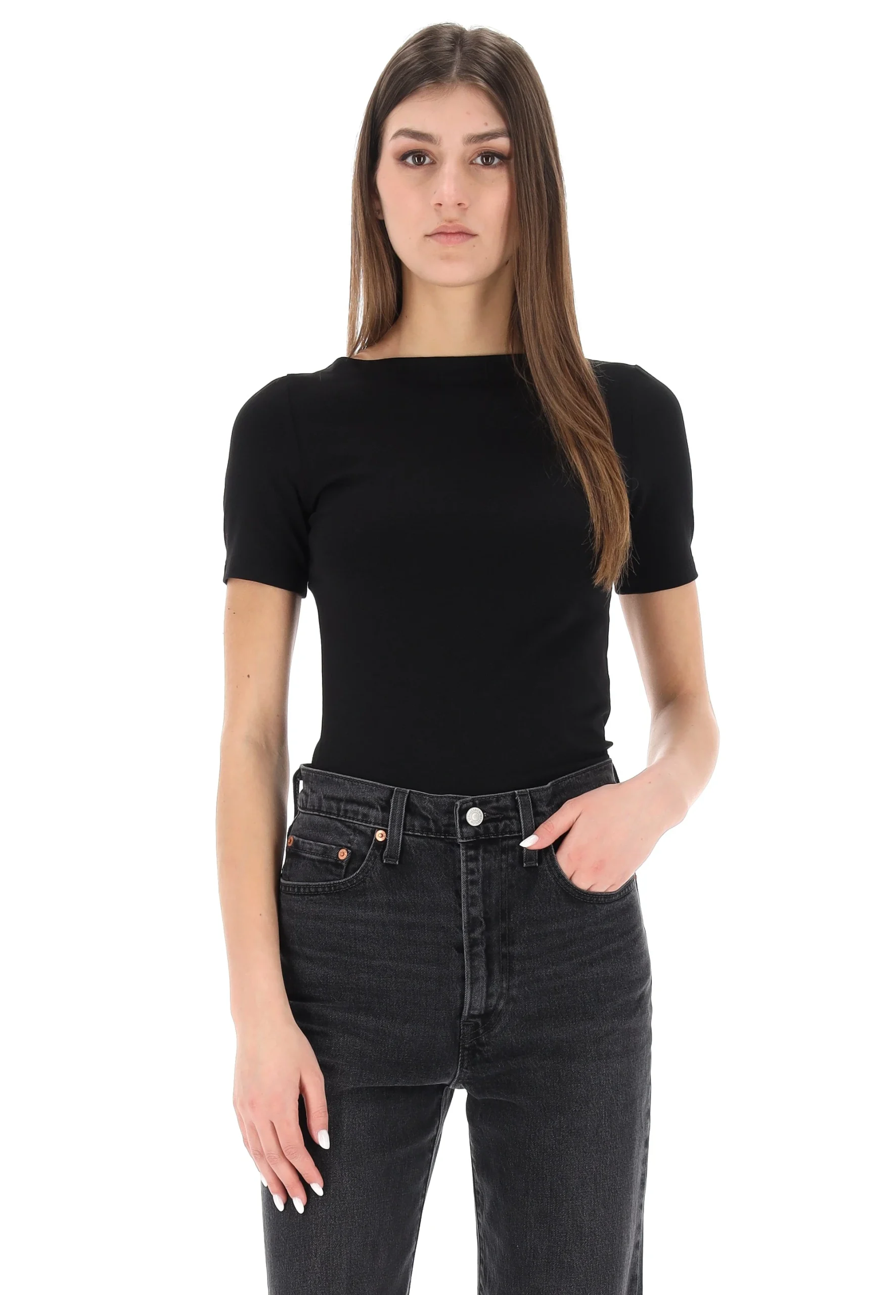 T-shirt slim fit scollo barchetta Vero Moda