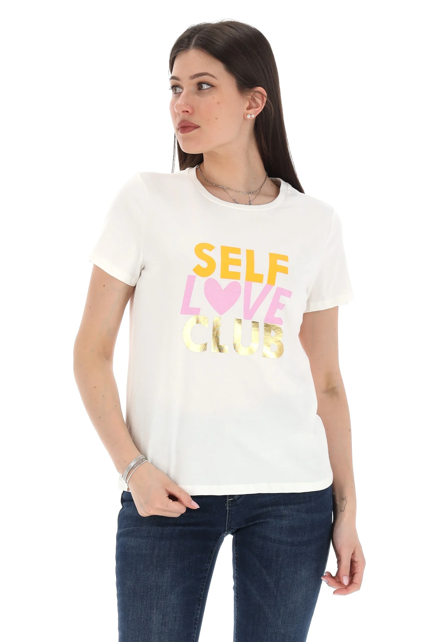 T-shirt Vero Moda donna stampa riquadro frontale