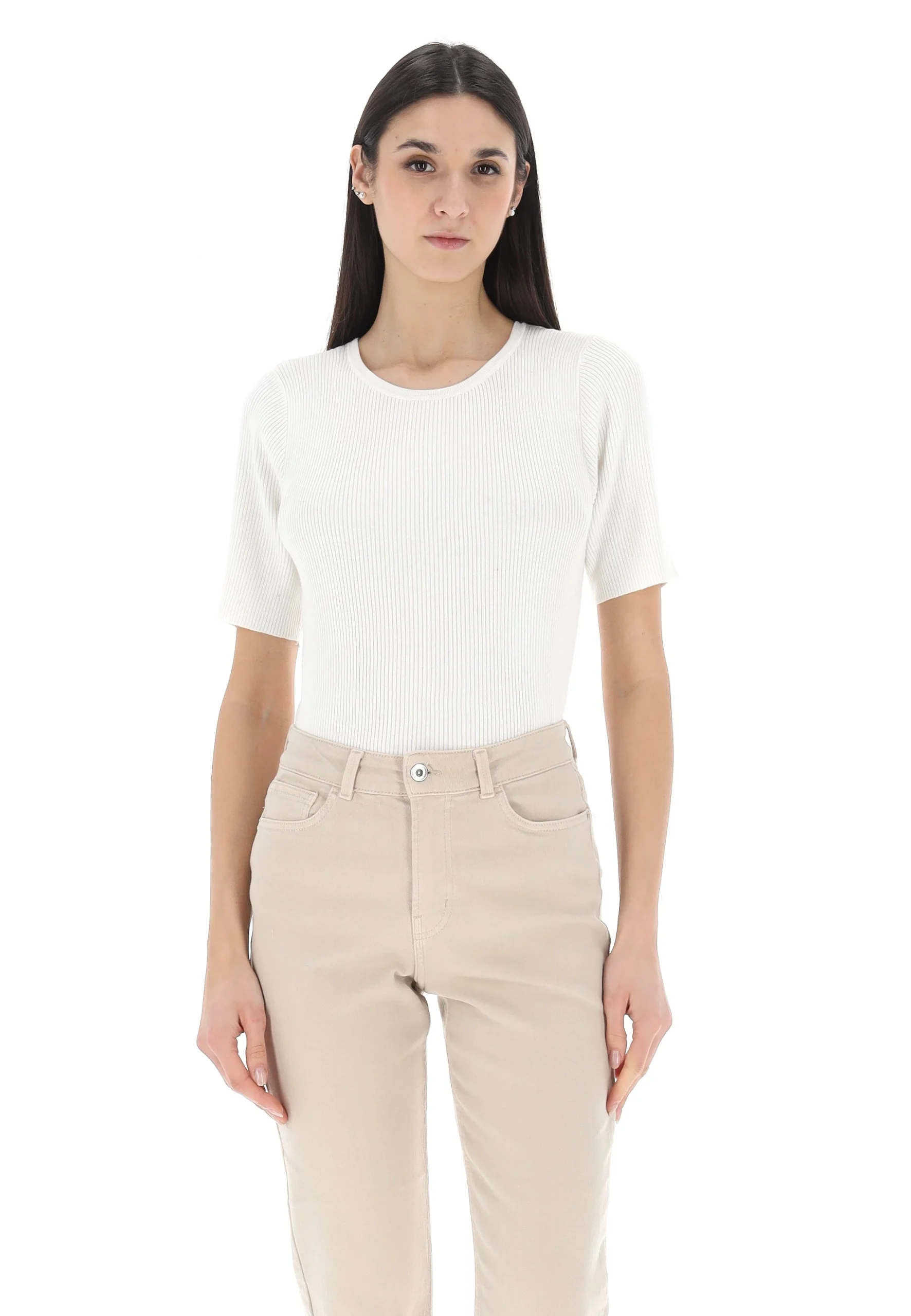 Maglia mezza manica a costine basic Vero Moda