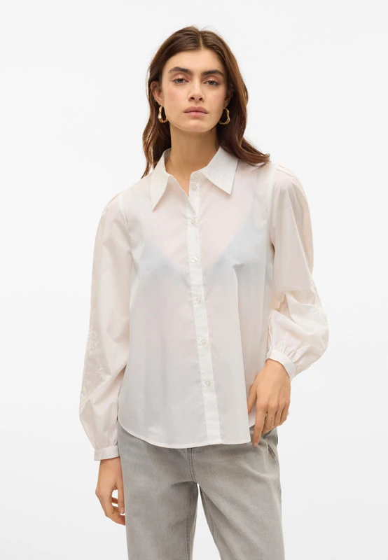 Camicia in cotone con ricami tono su tono Vero Moda art.10321972